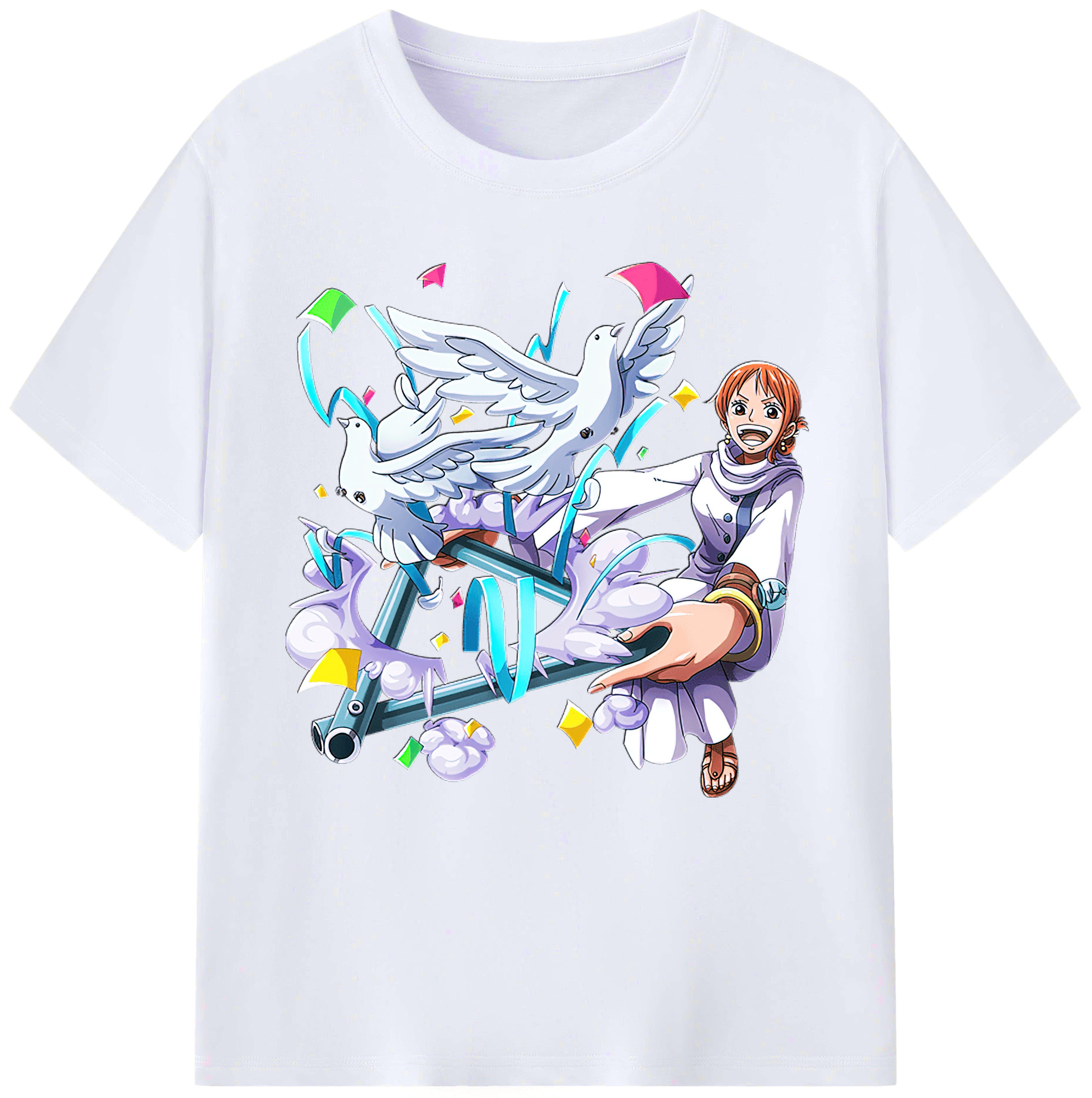 （画像用） ワンピース ナミ ONE PIECE Nami レディースカジュアルプリントTシャツ（綿100％）