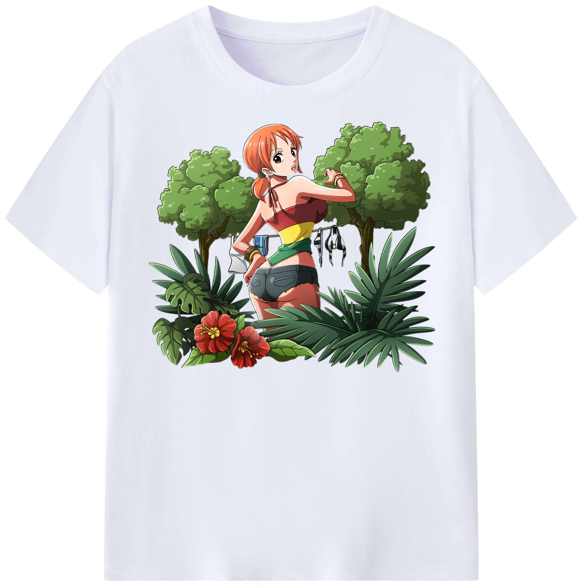 （画像用） ワンピース ナミ ONE PIECE Nami レディースカジュアルプリントTシャツ（綿100％）