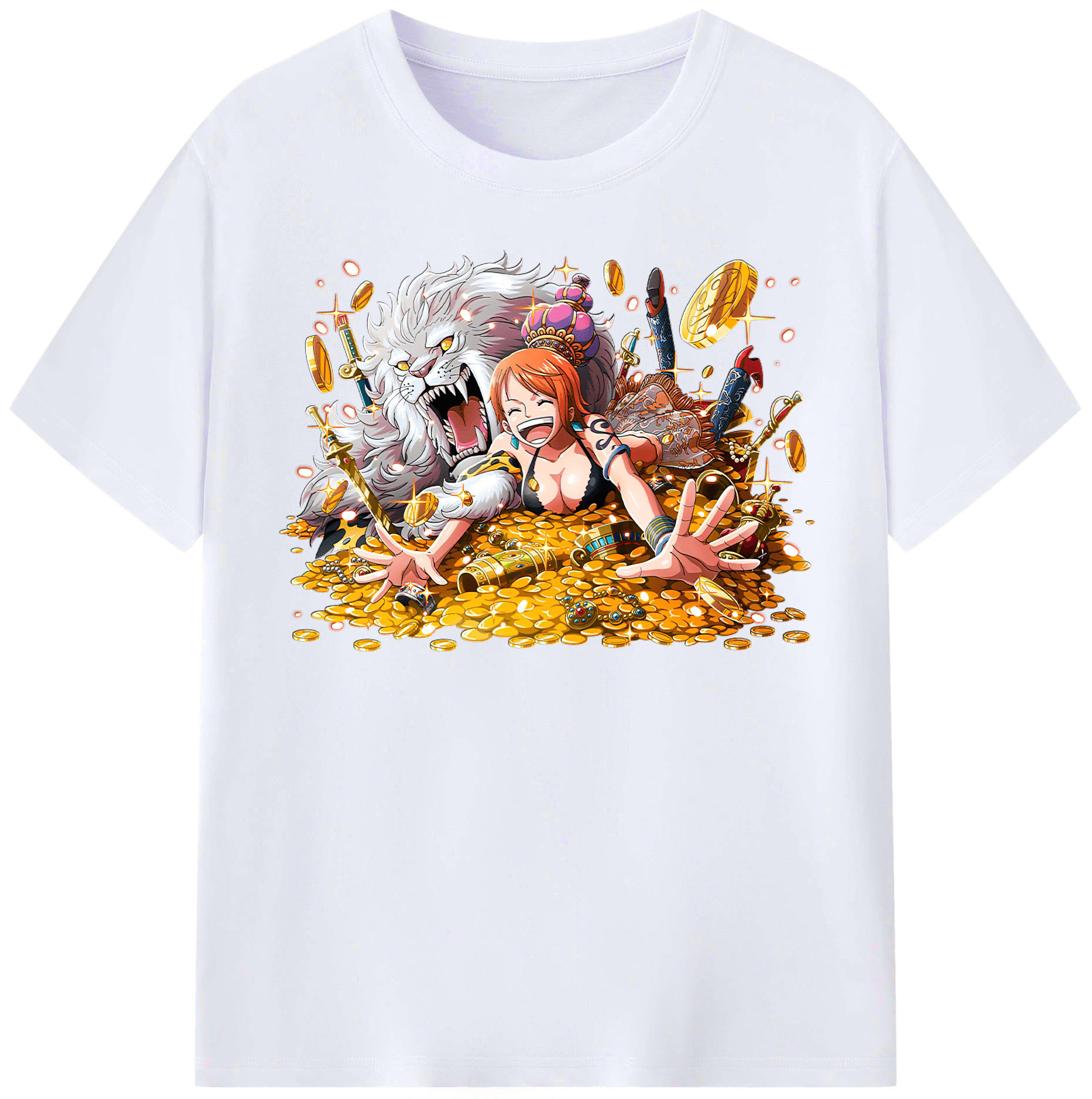 （画像用） ワンピース ナミ ONE PIECE Nami レディースカジュアルプリントTシャツ（綿100％）