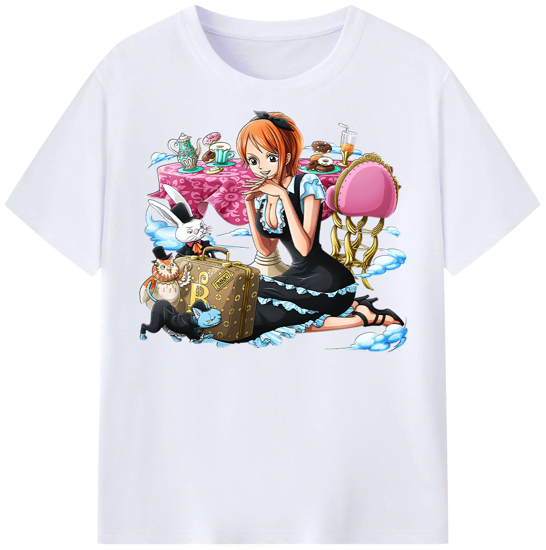 （画像用） ワンピース ナミ ONE PIECE Nami レディースカジュアルプリントTシャツ（綿100％）