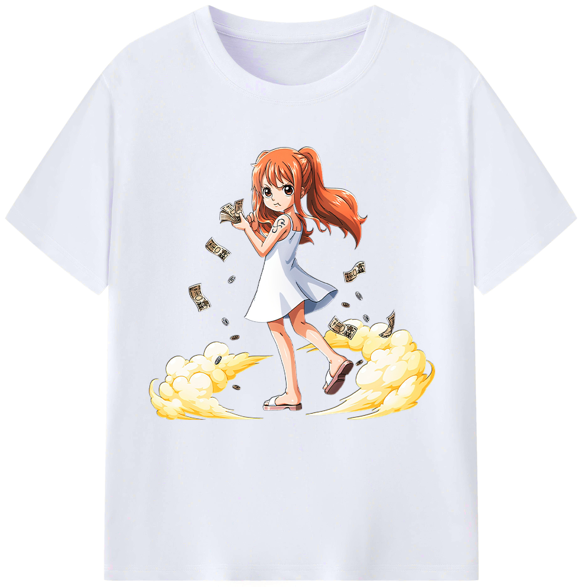 （画像用） ワンピース ナミ ONE PIECE Nami レディースカジュアルプリントTシャツ（綿100％）