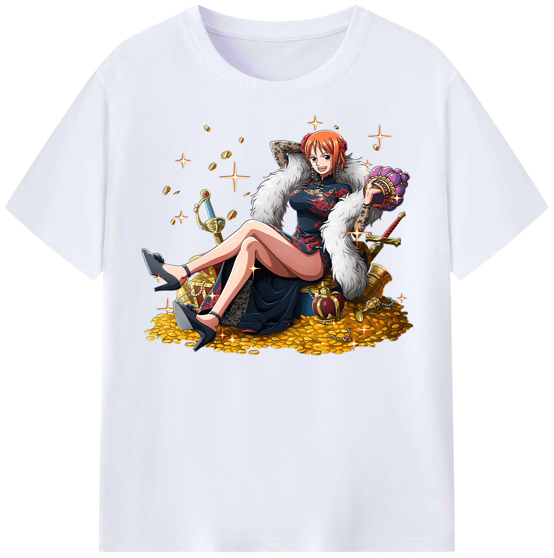（画像用） ワンピース ナミ ONE PIECE Nami レディースカジュアルプリントTシャツ（綿100％）