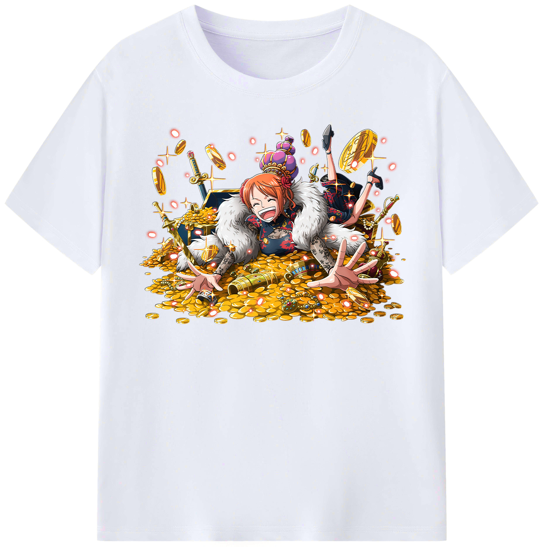 （画像用） ワンピース ナミ ONE PIECE Nami レディースカジュアルプリントTシャツ（綿100％）