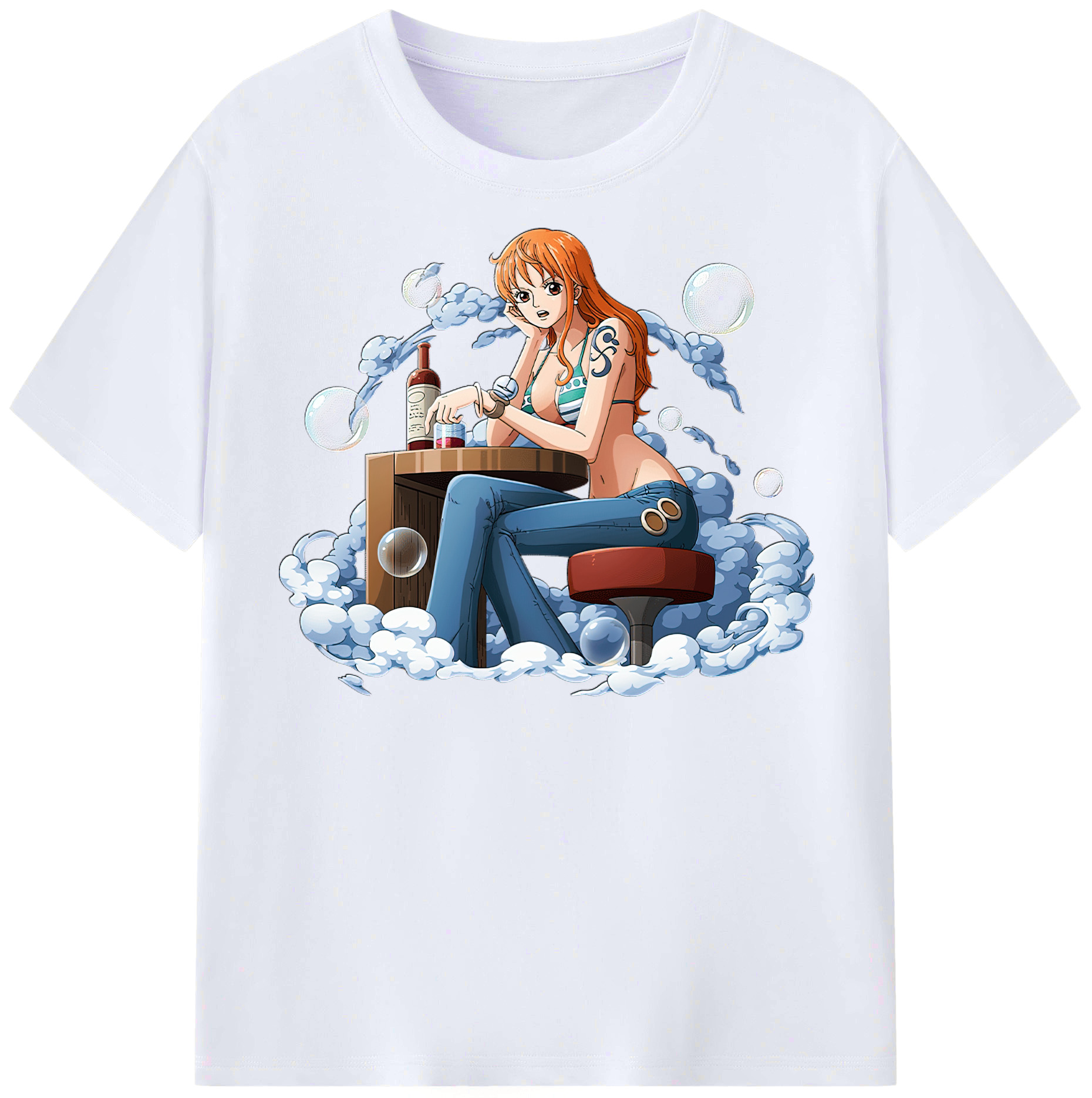 （画像用） ワンピース ナミ ONE PIECE Nami レディースカジュアルプリントTシャツ（綿100％）