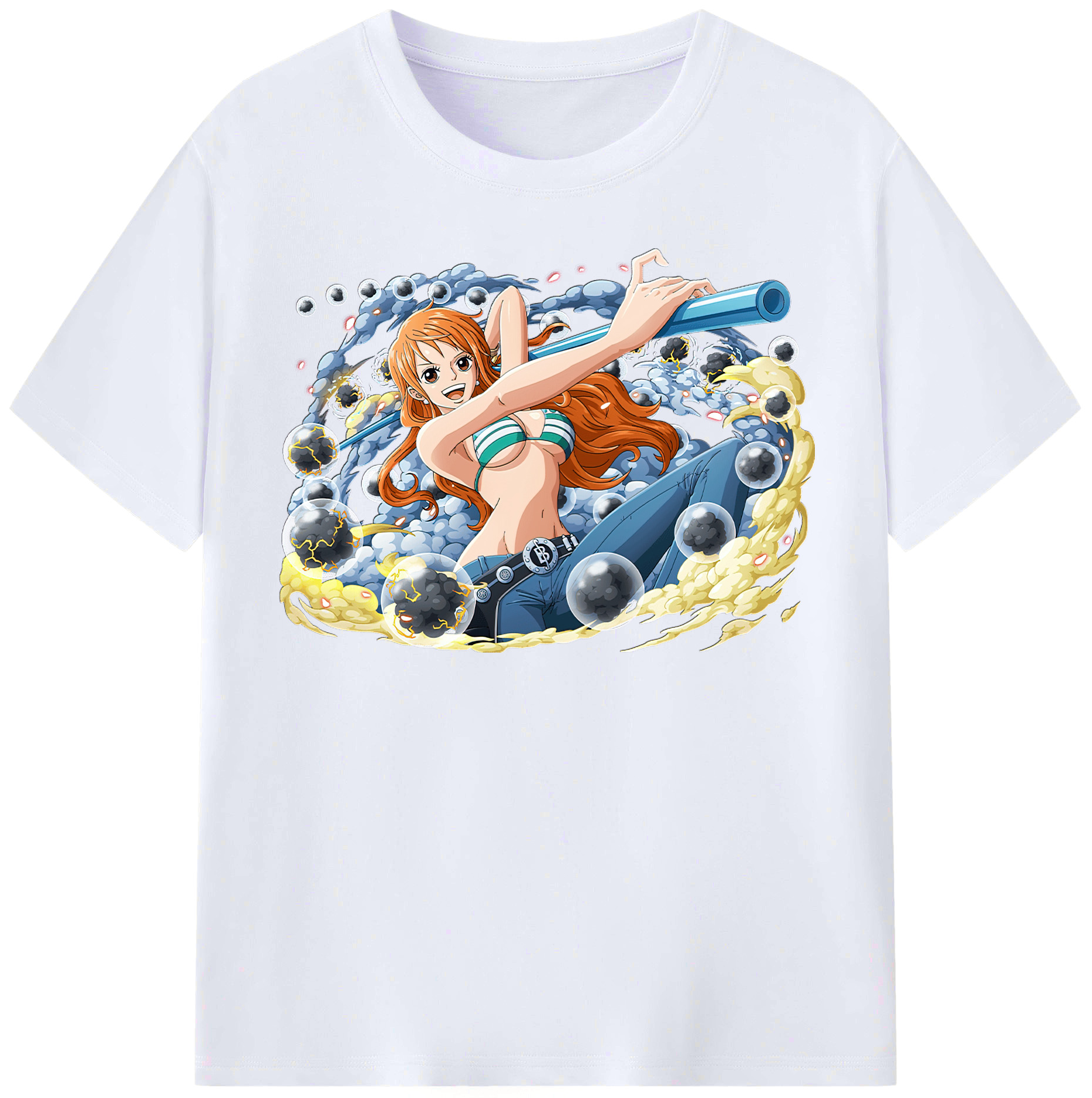 （画像用） ワンピース ナミ ONE PIECE Nami レディースカジュアルプリントTシャツ（綿100％）