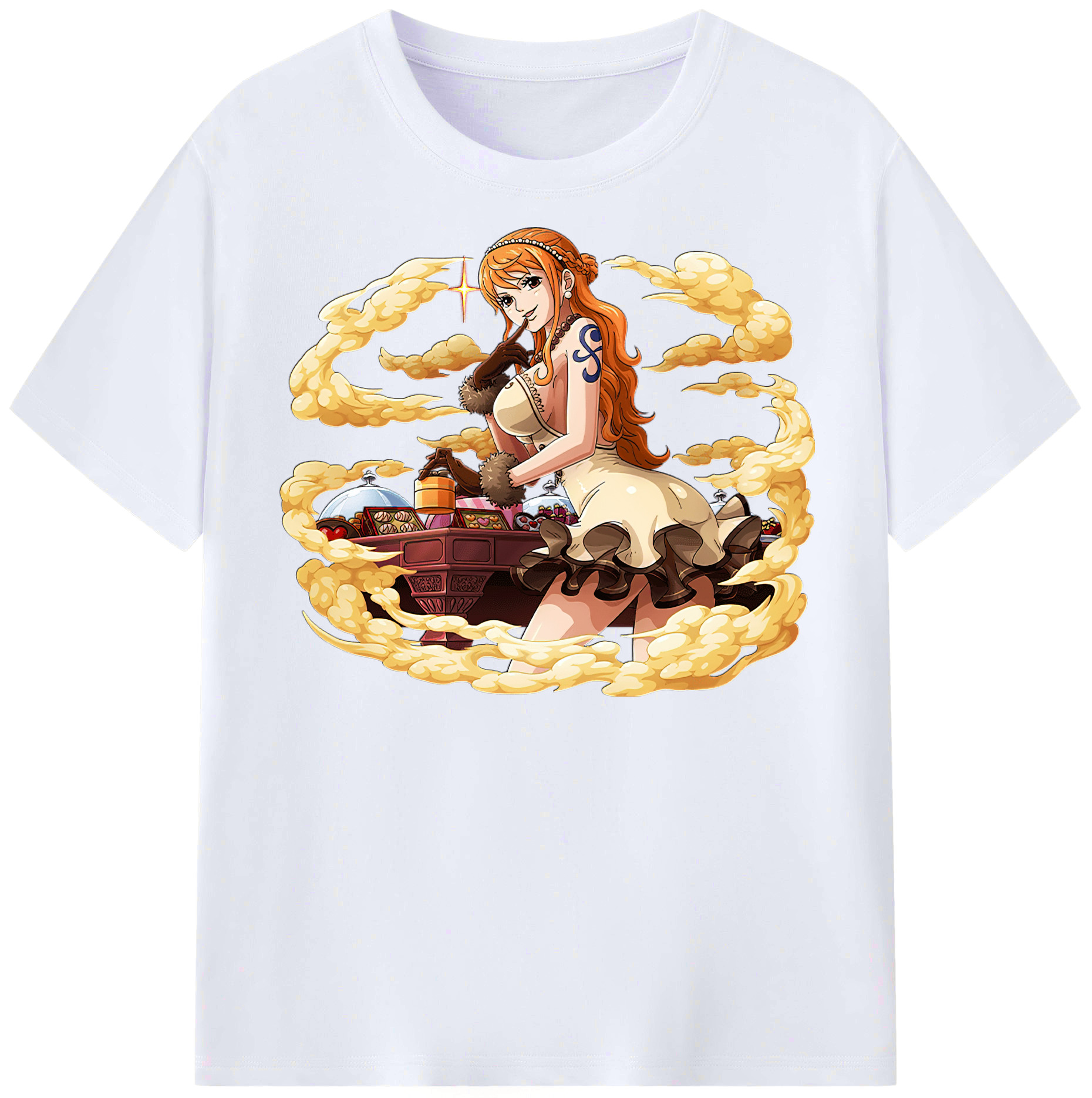 （画像用） ワンピース ナミ ONE PIECE Nami レディースカジュアルプリントTシャツ（綿100％）