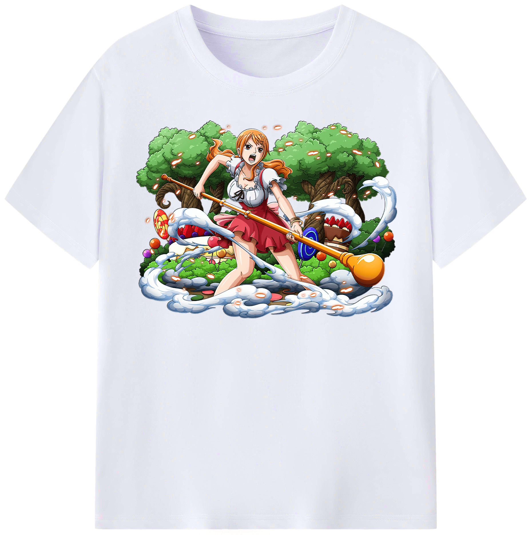 （画像用） ワンピース ナミ ONE PIECE Nami レディースカジュアルプリントTシャツ（綿100％）