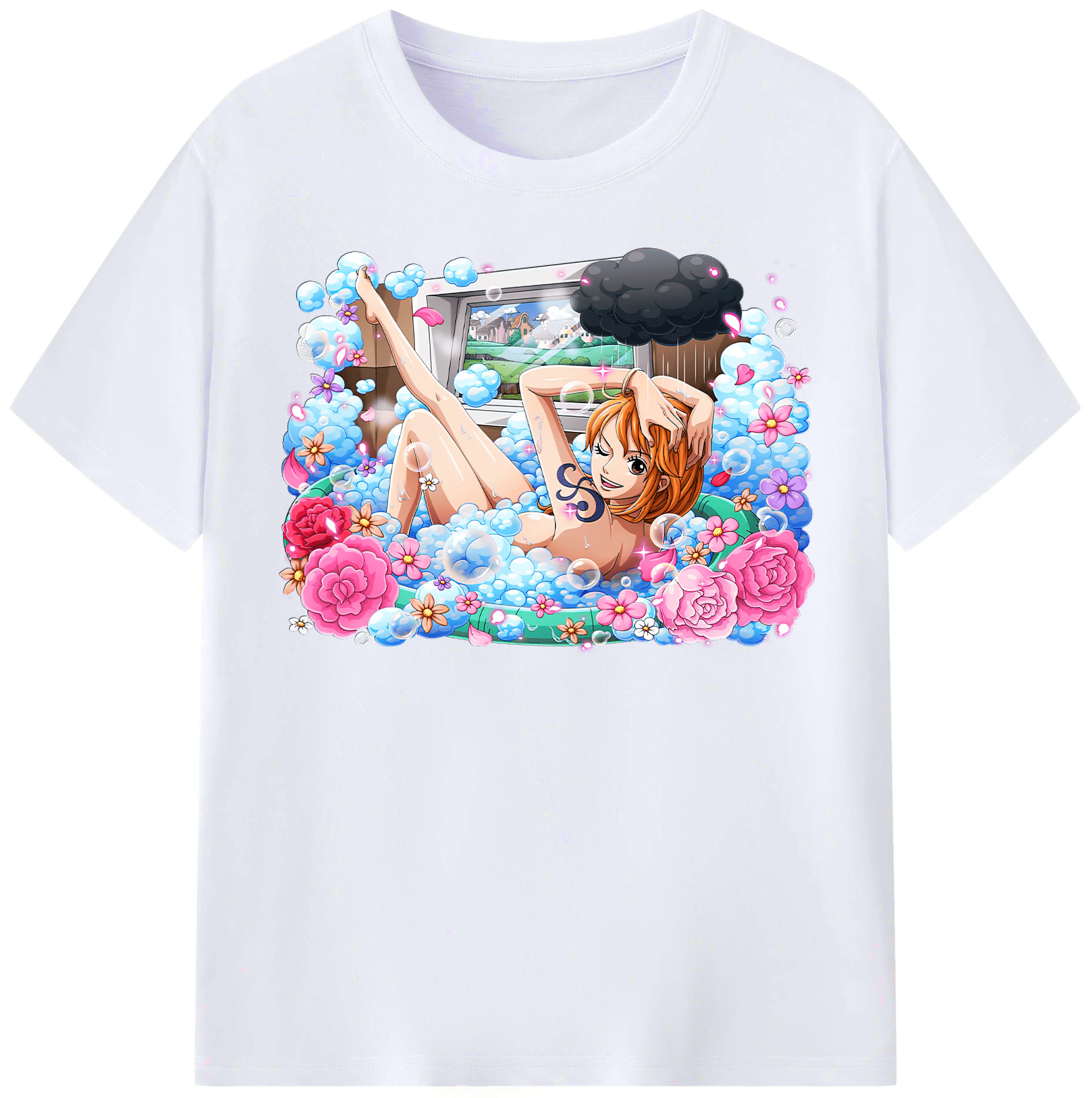 （画像用） ワンピース ナミ ONE PIECE Nami レディースカジュアルプリントTシャツ（綿100％）