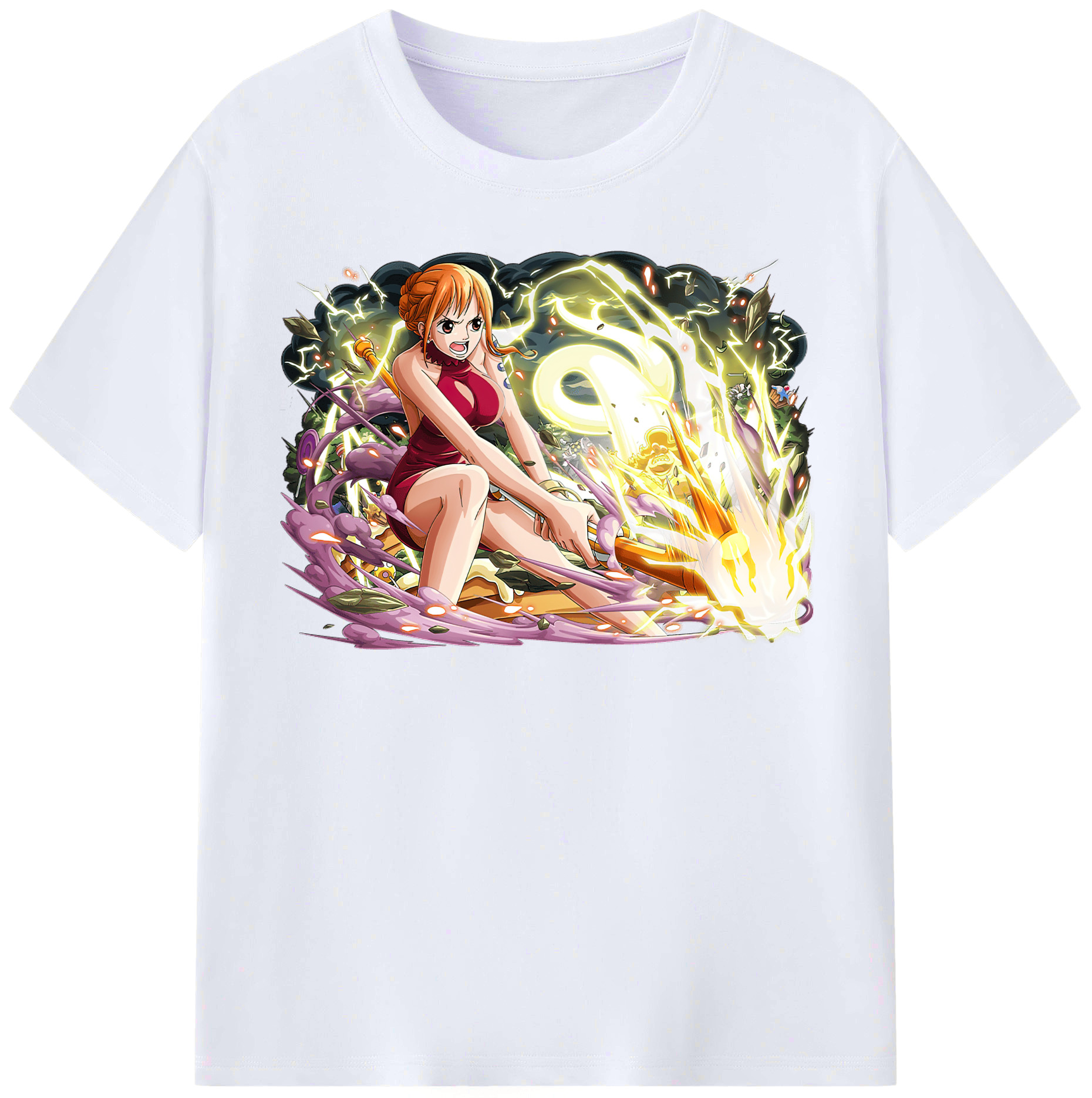 （画像用） ワンピース ナミ ONE PIECE Nami レディースカジュアルプリントTシャツ（綿100％）