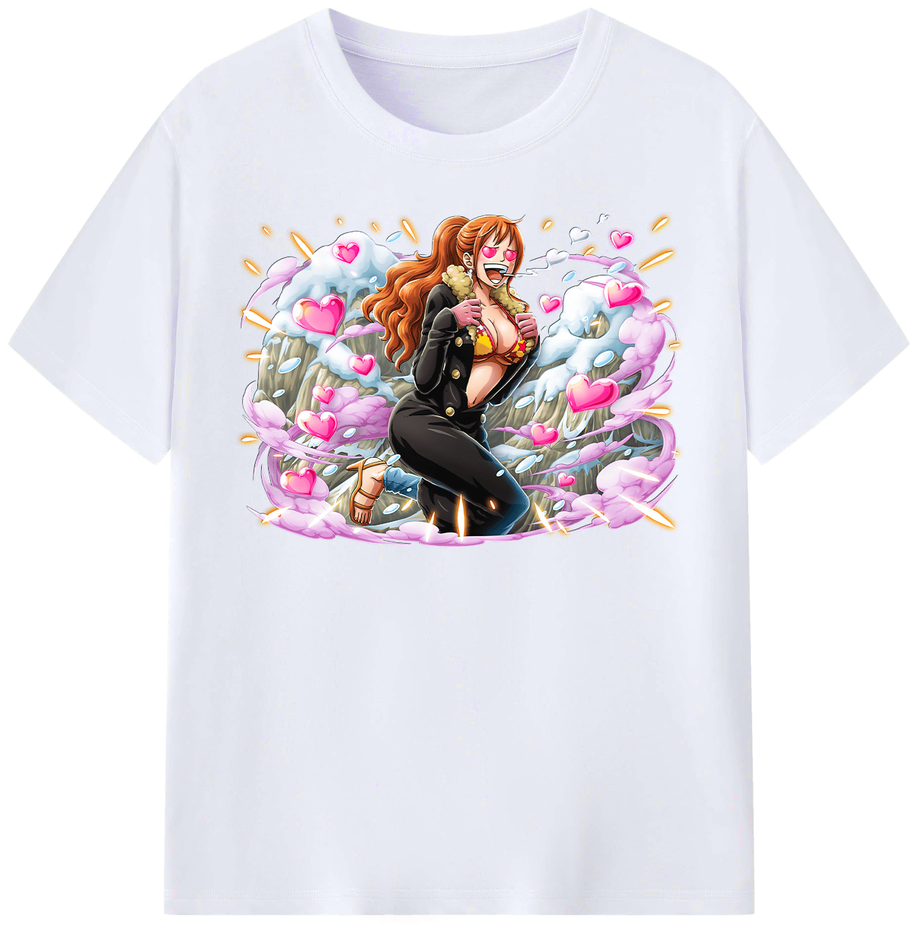 （画像用） ワンピース ナミ ONE PIECE Nami レディースカジュアルプリントTシャツ（綿100％）