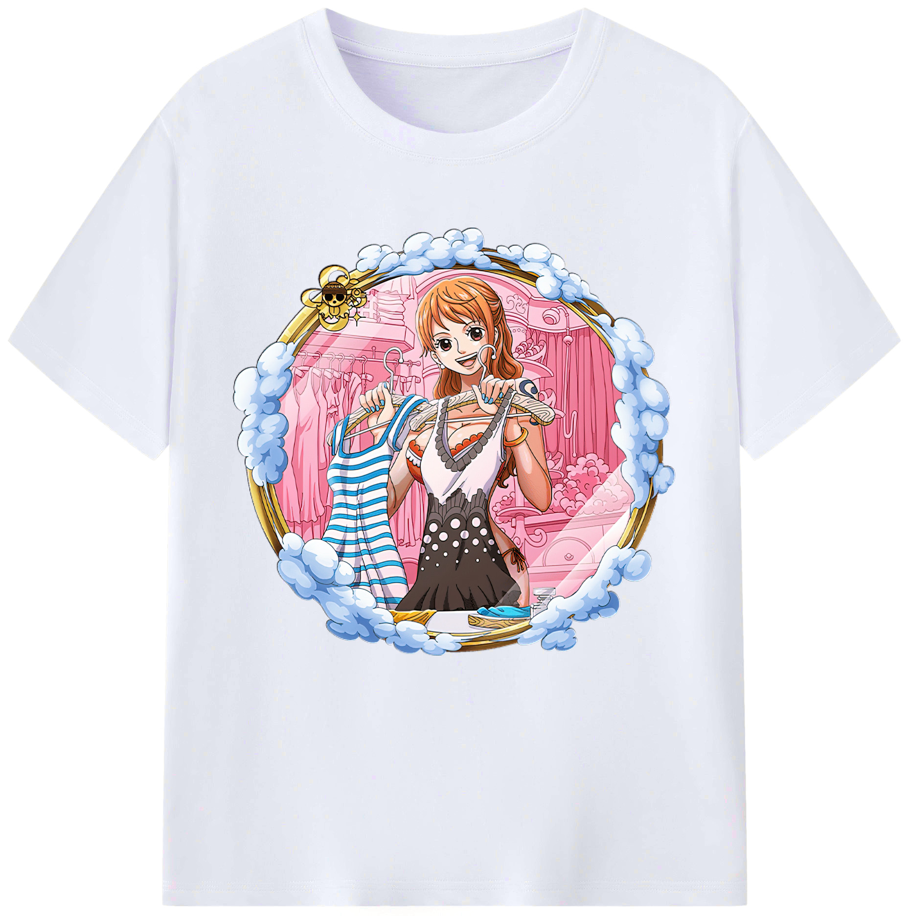 （画像用） ワンピース ナミ ONE PIECE Nami レディースカジュアルプリントTシャツ（綿100％）