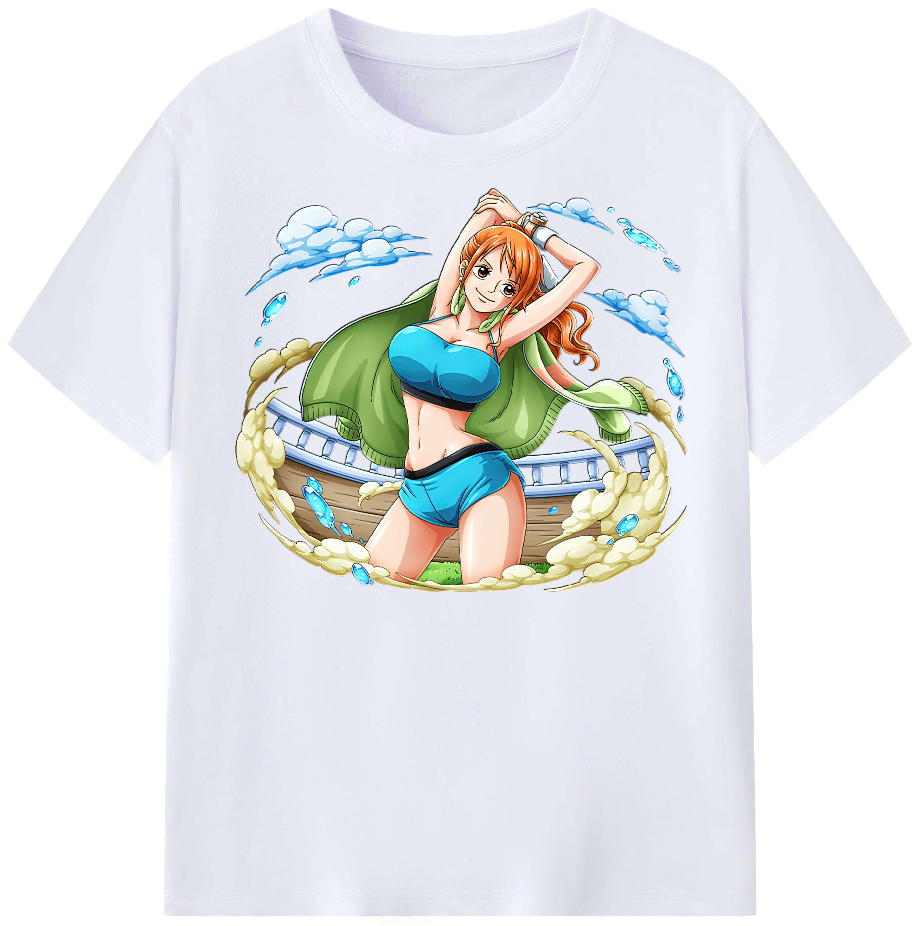 （画像用） ワンピース ナミ ONE PIECE Nami レディースカジュアルプリントTシャツ（綿100％）