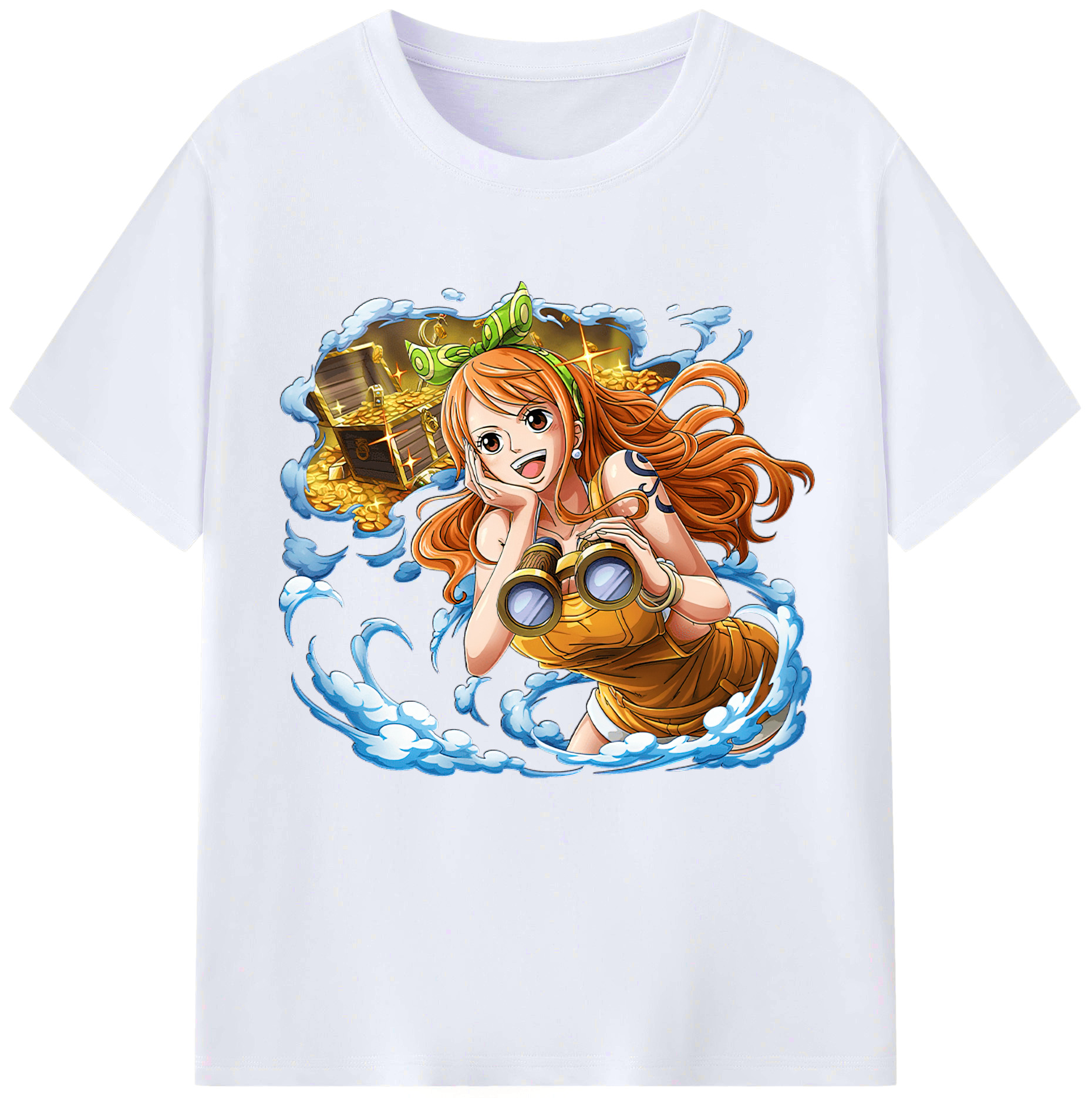 （画像用） ワンピース ナミ ONE PIECE Nami レディースカジュアルプリントTシャツ（綿100％）