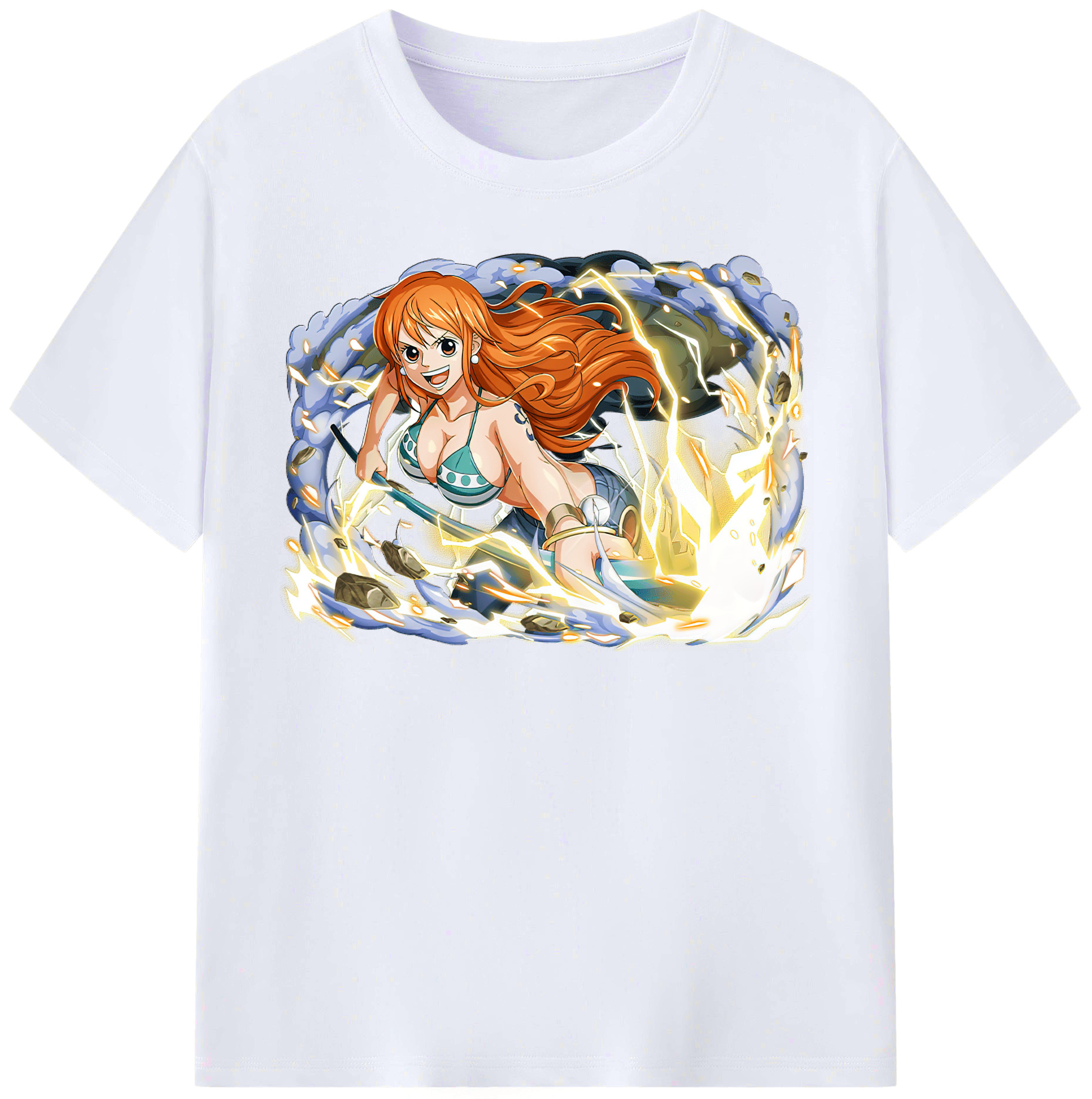 （画像用） ワンピース ナミ ONE PIECE Nami レディースカジュアルプリントTシャツ（綿100％）