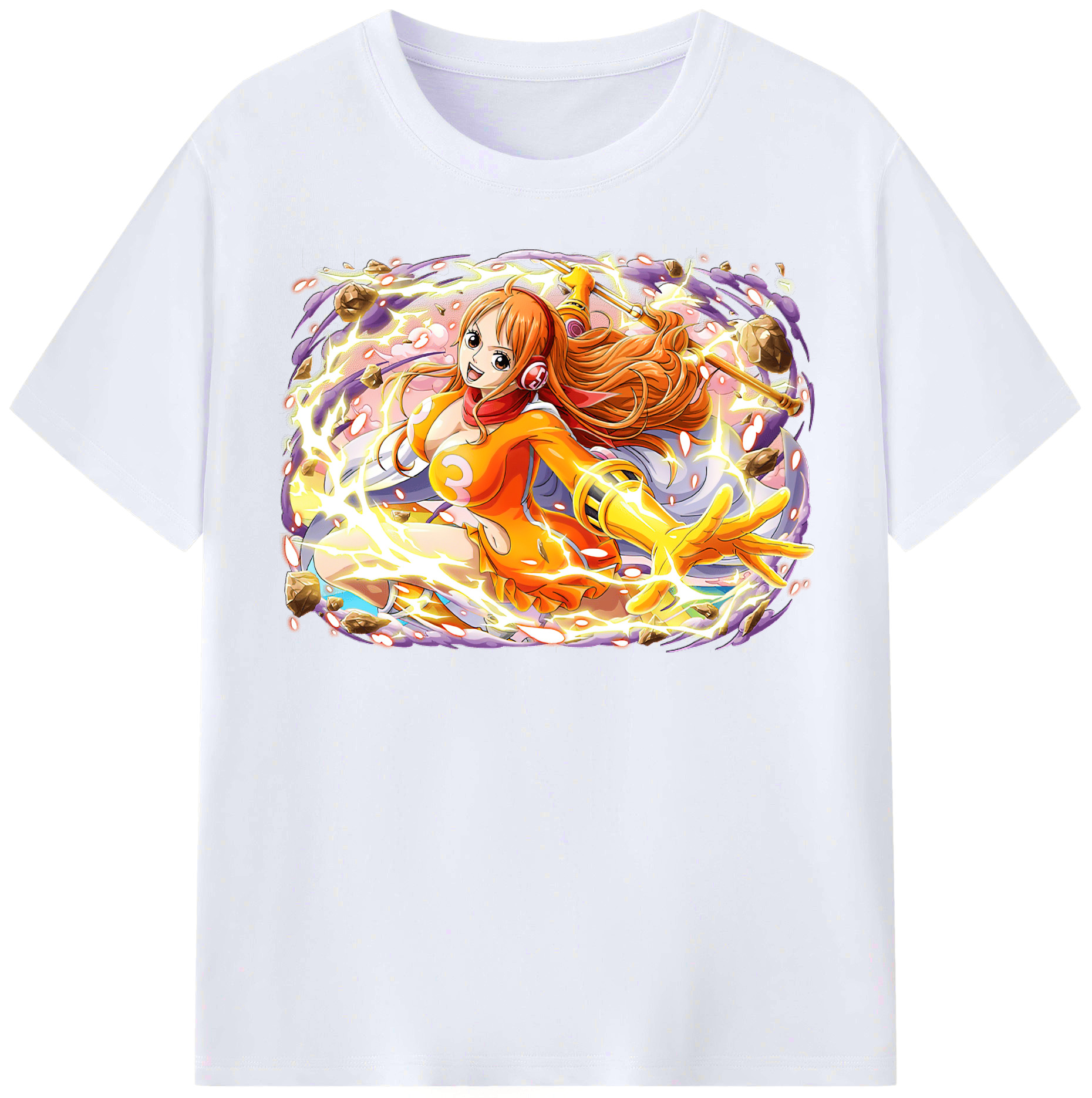 （画像用） ワンピース ナミ ONE PIECE Nami レディースカジュアルプリントTシャツ（綿100％）