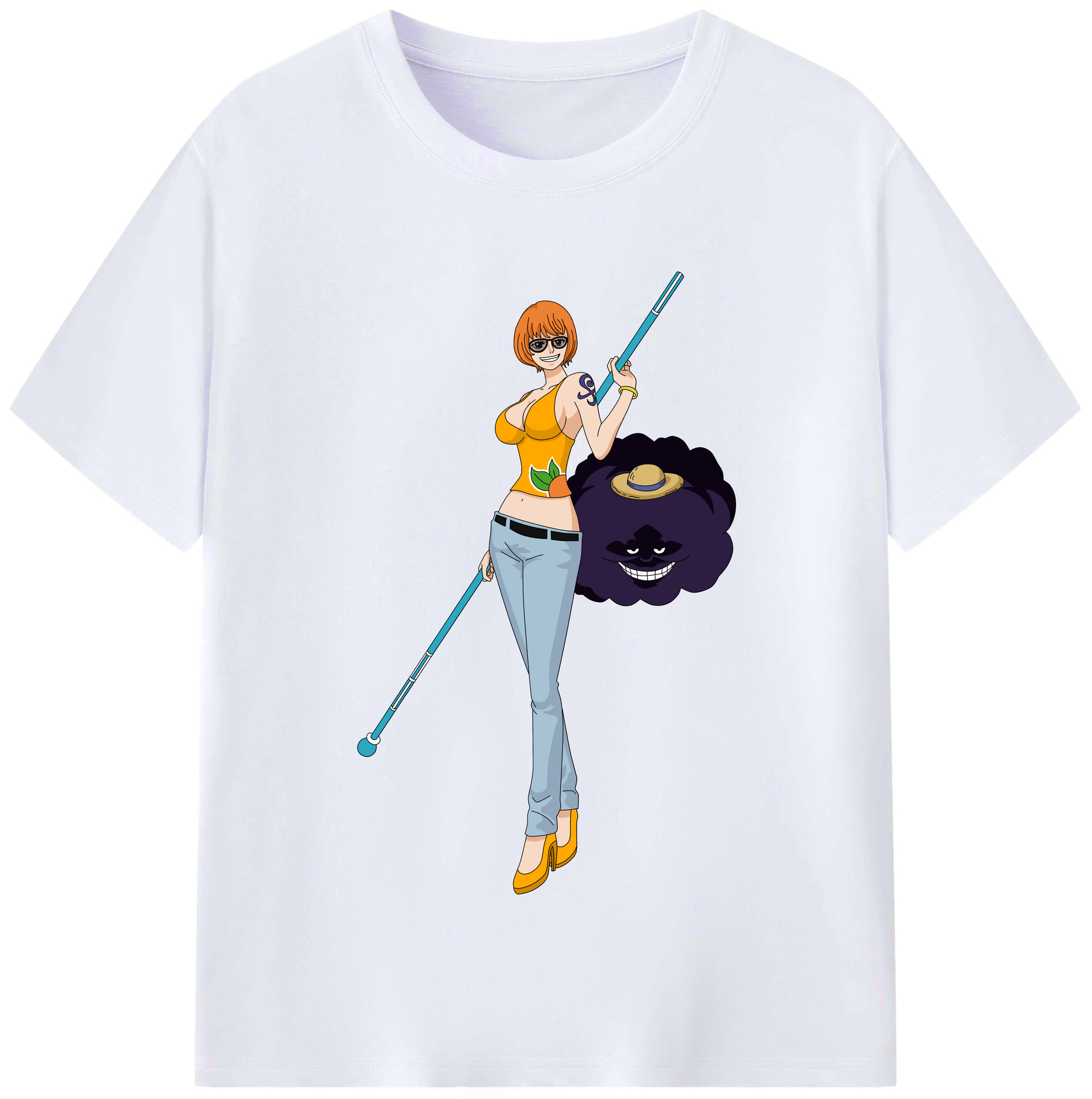 （画像用） ワンピース ナミ ONE PIECE Nami レディースカジュアルプリントTシャツ（綿100％）