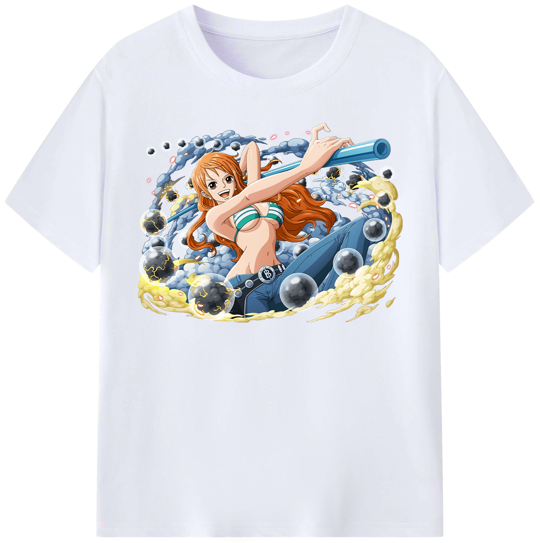 （画像用） ワンピース ナミ ONE PIECE Nami レディースカジュアルプリントTシャツ（綿100％）