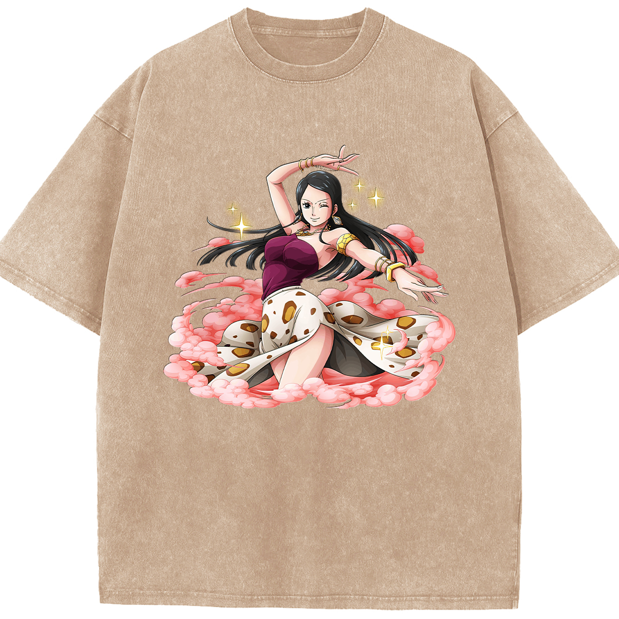 ワンピース ニコ・ロビン ONE PIECE Nico Robin 綿100% ヴィンテージ風 半袖Tシャツ（フロントプリント）