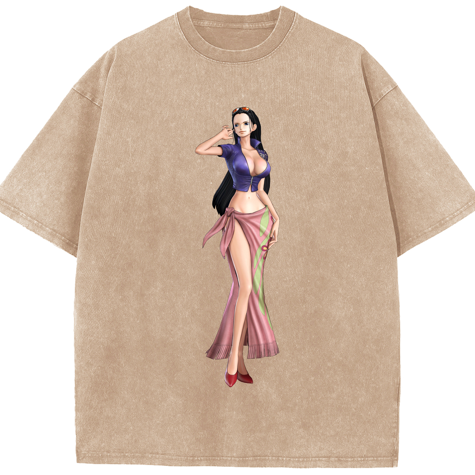 ワンピース ニコ・ロビン ONE PIECE Nico Robin 綿100% ヴィンテージ風 半袖Tシャツ（フロントプリント）