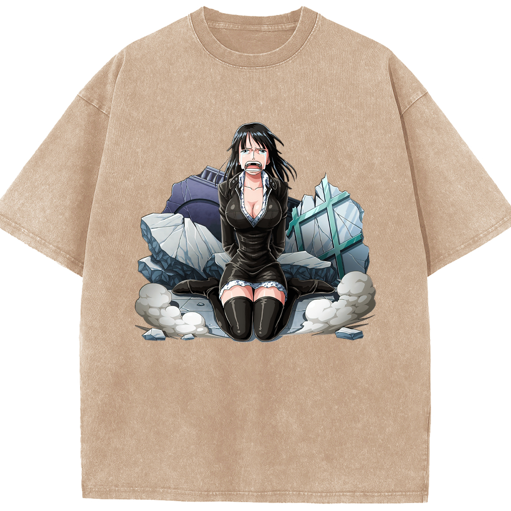 ワンピース ニコ・ロビン ONE PIECE Nico Robin 綿100% ヴィンテージ風 半袖Tシャツ（フロントプリント）