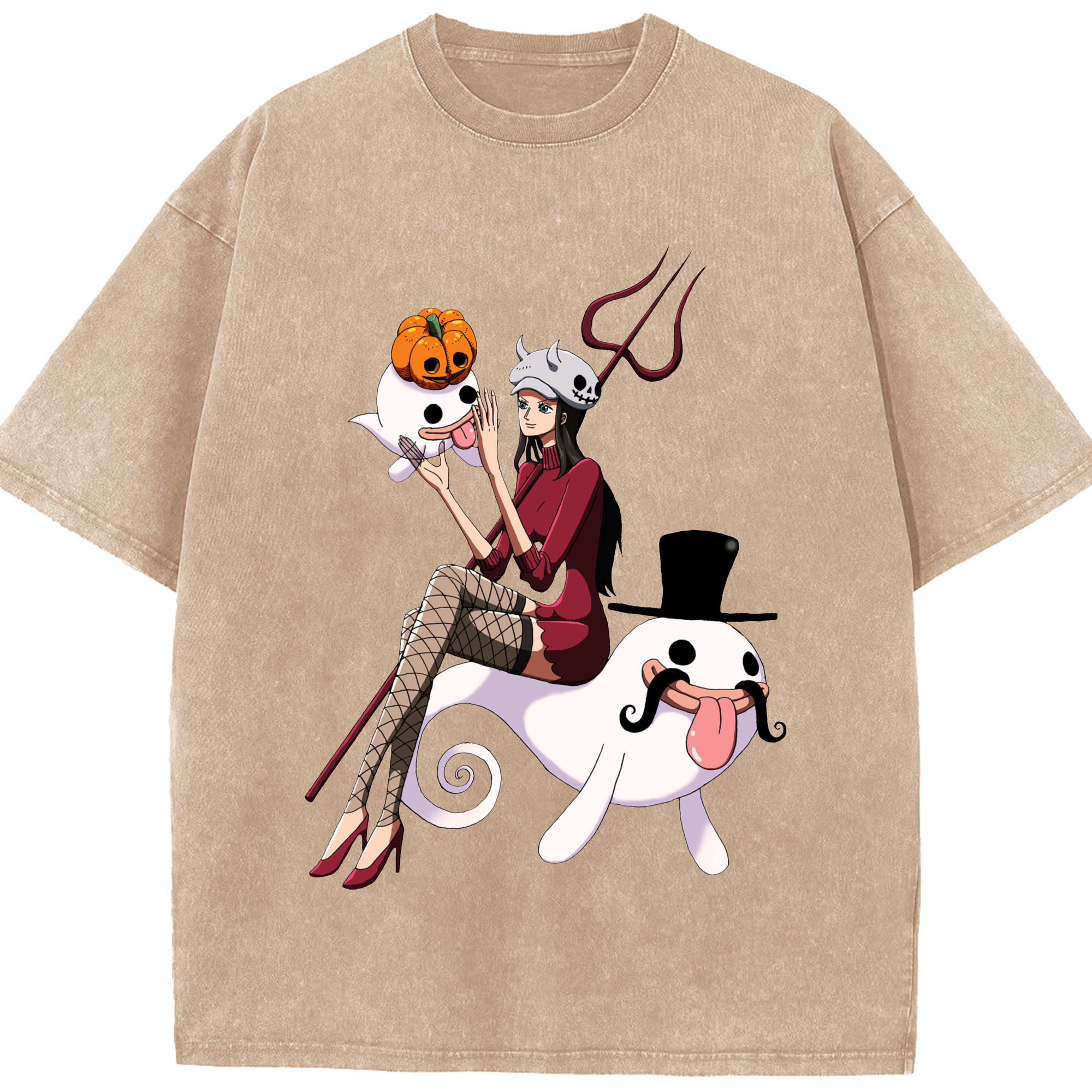 ワンピース ニコ・ロビン ONE PIECE Nico Robin 綿100% ヴィンテージ風 半袖Tシャツ（フロントプリント）