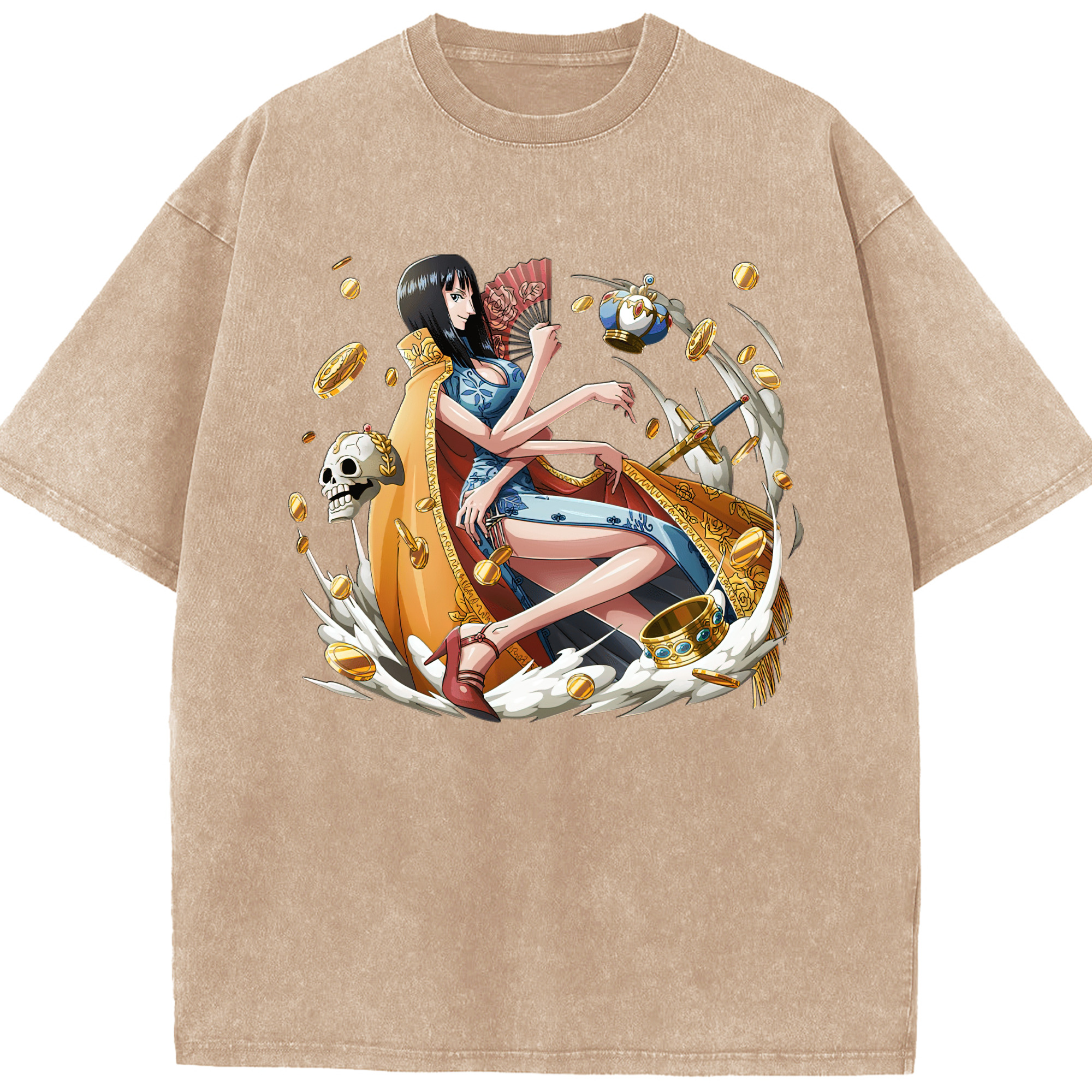 ワンピース ニコ・ロビン ONE PIECE Nico Robin 綿100% ヴィンテージ風 半袖Tシャツ（フロントプリント）