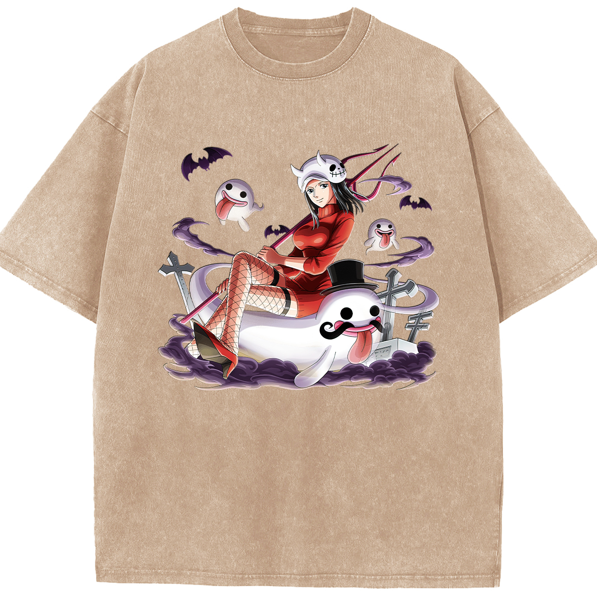 ワンピース ニコ・ロビン ONE PIECE Nico Robin 綿100% ヴィンテージ風 半袖Tシャツ（フロントプリント）