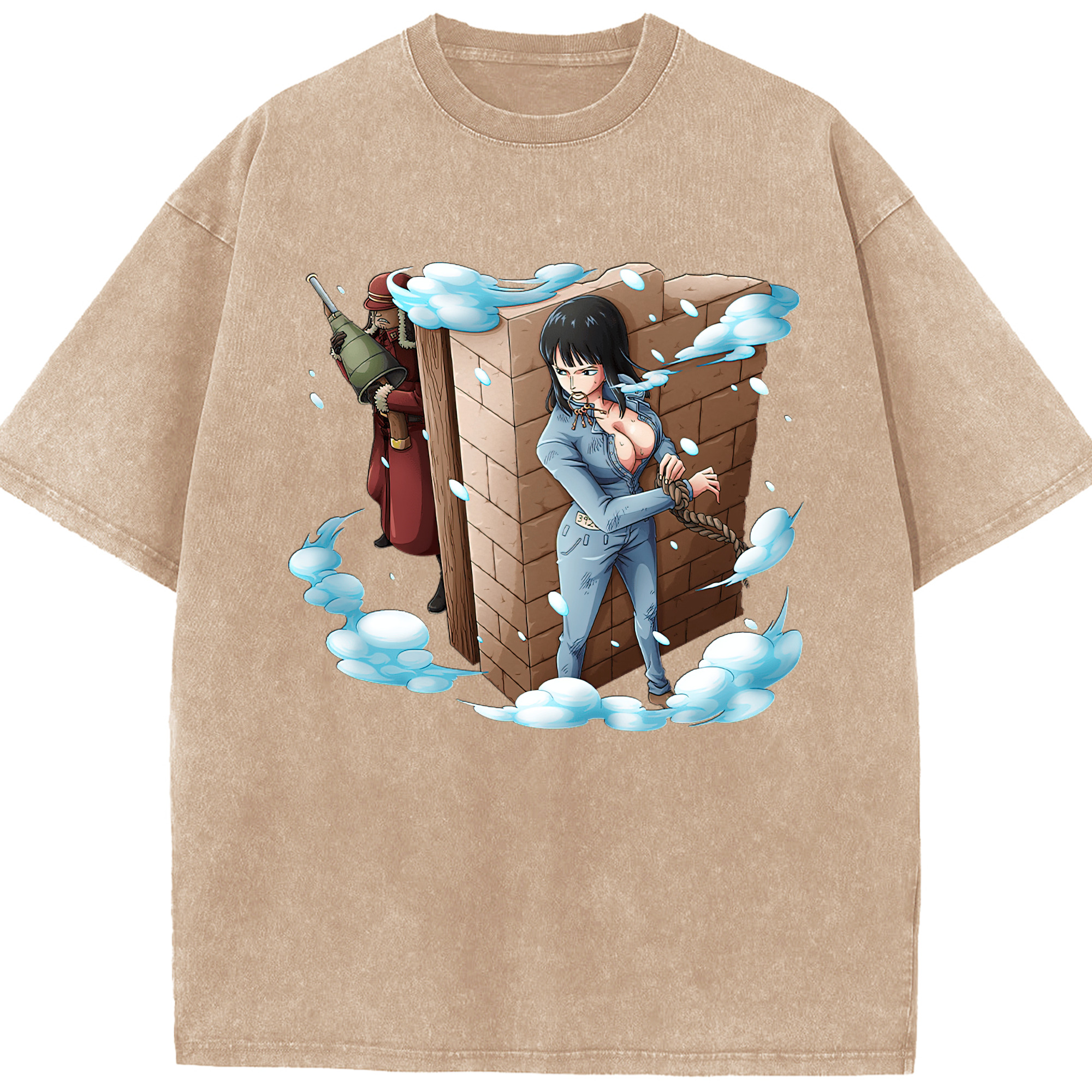 ワンピース ニコ・ロビン ONE PIECE Nico Robin 綿100% ヴィンテージ風 半袖Tシャツ（フロントプリント）