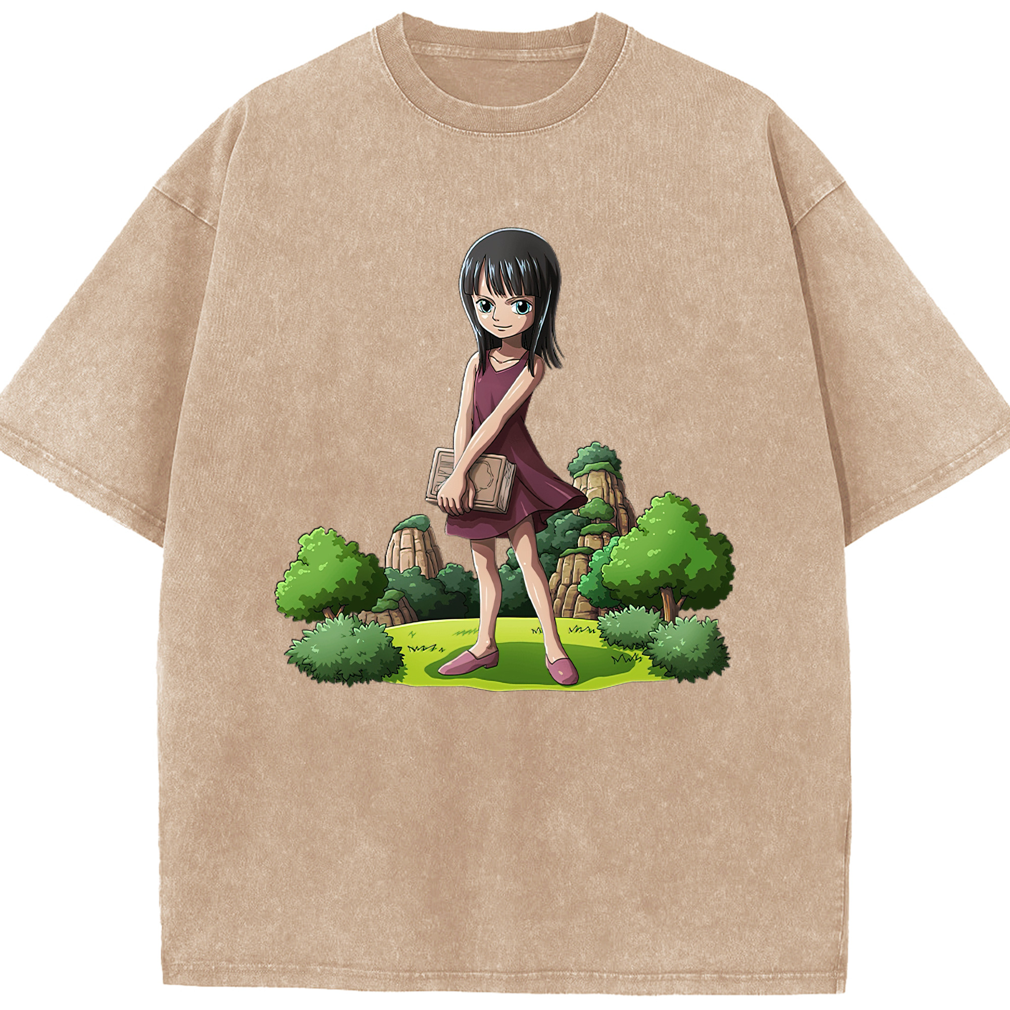 ワンピース ニコ・ロビン ONE PIECE Nico Robin 綿100% ヴィンテージ風 半袖Tシャツ（フロントプリント）