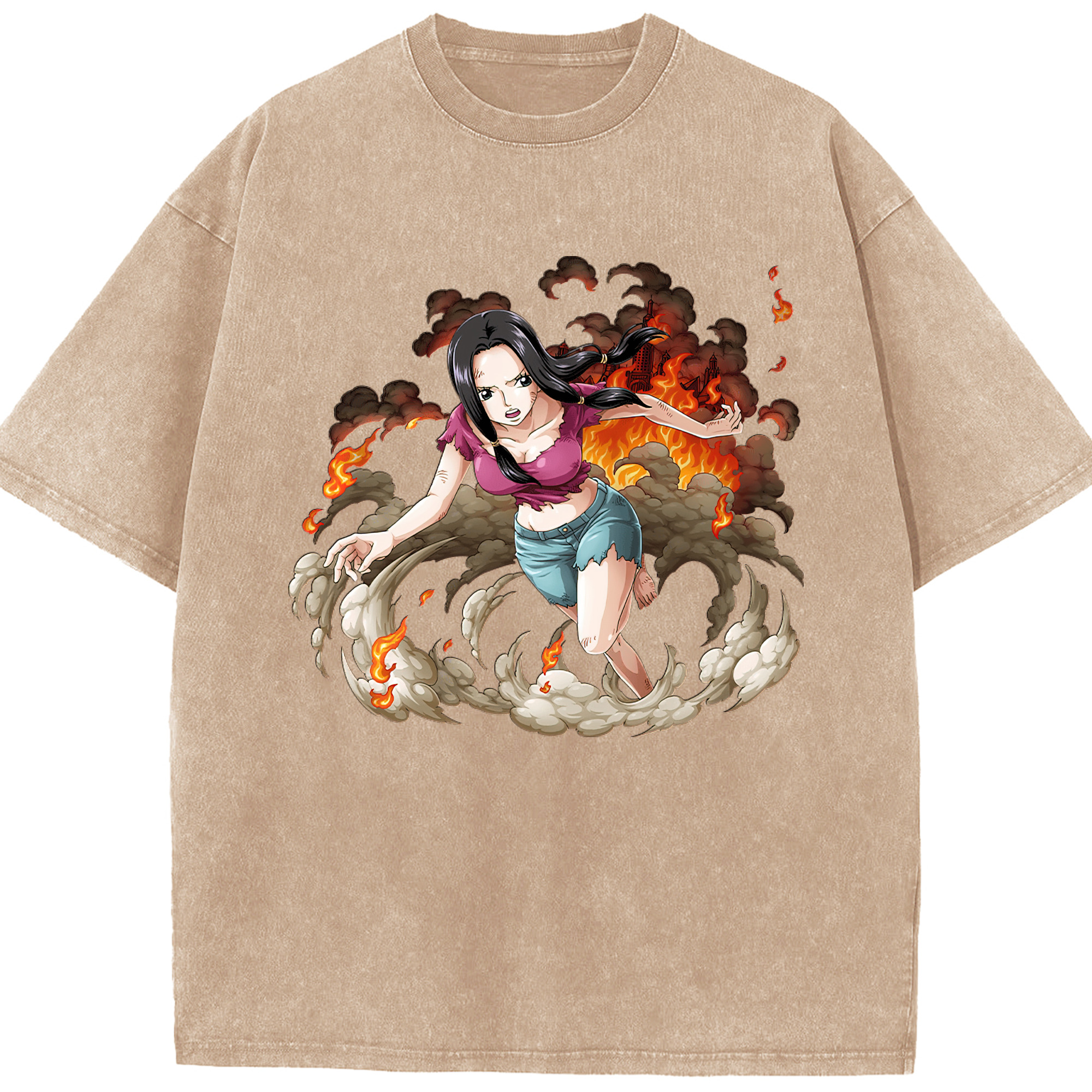 ワンピース ニコ・ロビン ONE PIECE Nico Robin 綿100% ヴィンテージ風 半袖Tシャツ（フロントプリント）
