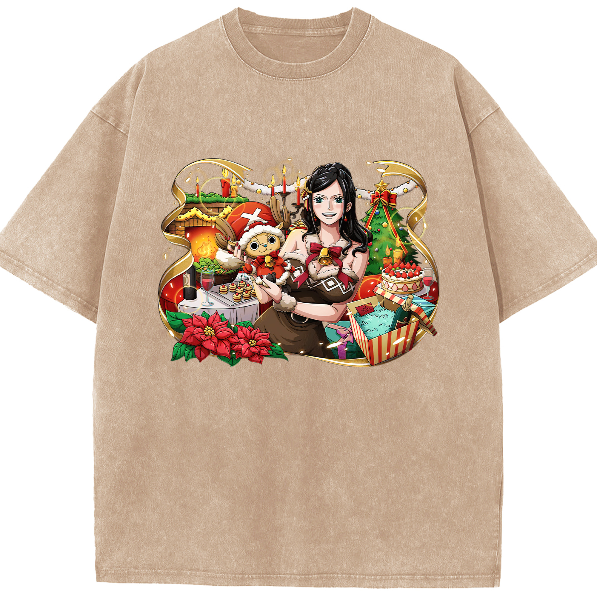 ワンピース ニコ・ロビン ONE PIECE Nico Robin 綿100% ヴィンテージ風 半袖Tシャツ（フロントプリント）