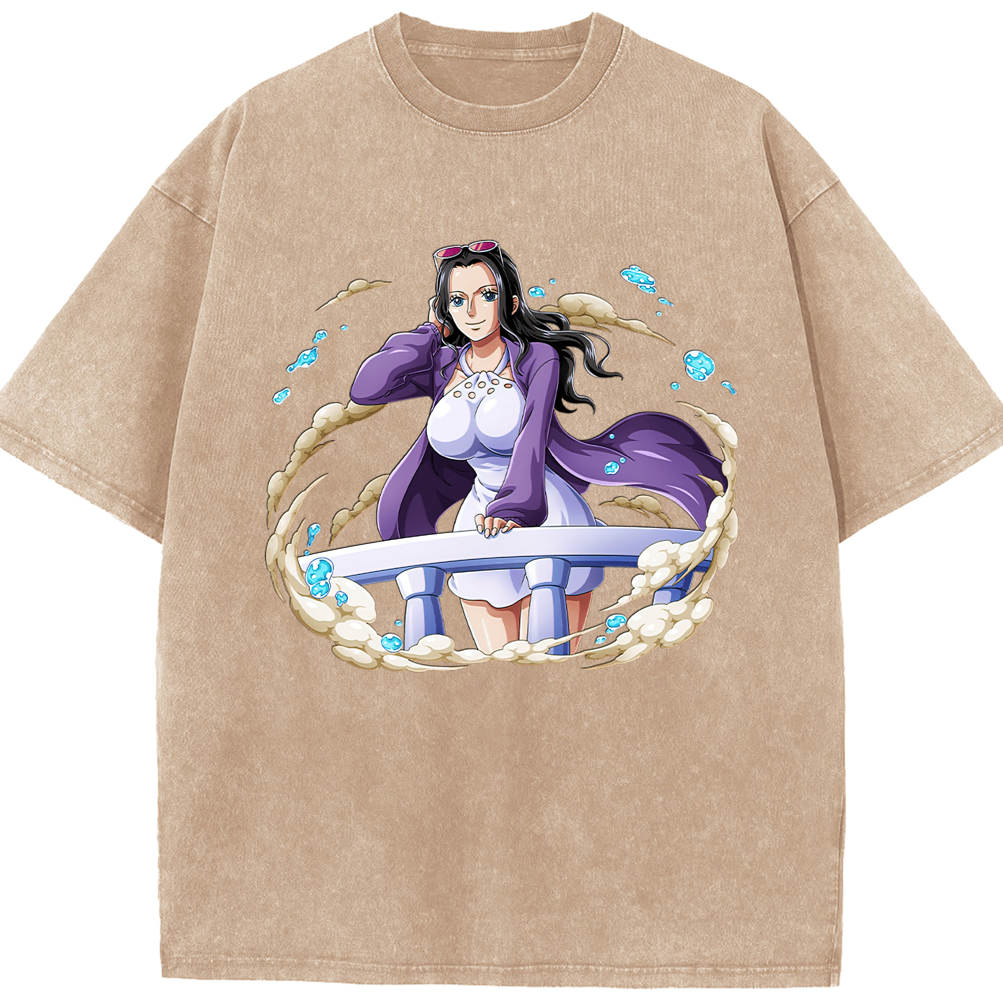 ワンピース ニコ・ロビン ONE PIECE Nico Robin 綿100% ヴィンテージ風 半袖Tシャツ（フロントプリント）