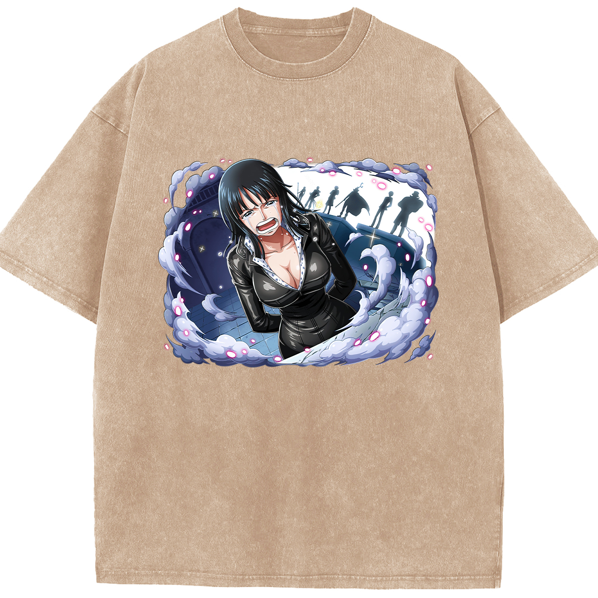 ワンピース ニコ・ロビン ONE PIECE Nico Robin 綿100% ヴィンテージ風 半袖Tシャツ（フロントプリント）