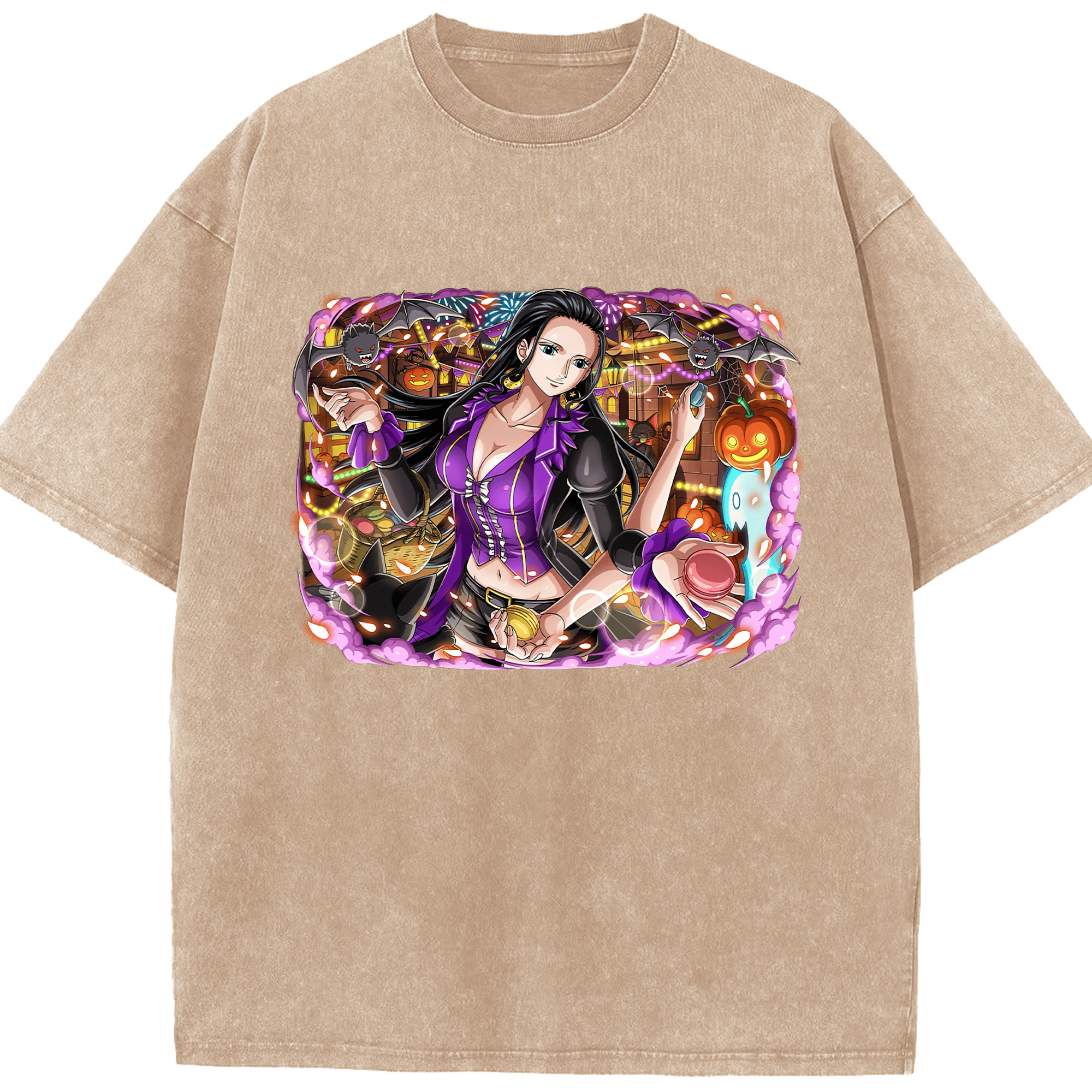 ワンピース ニコ・ロビン ONE PIECE Nico Robin 綿100% ヴィンテージ風 半袖Tシャツ（フロントプリント）