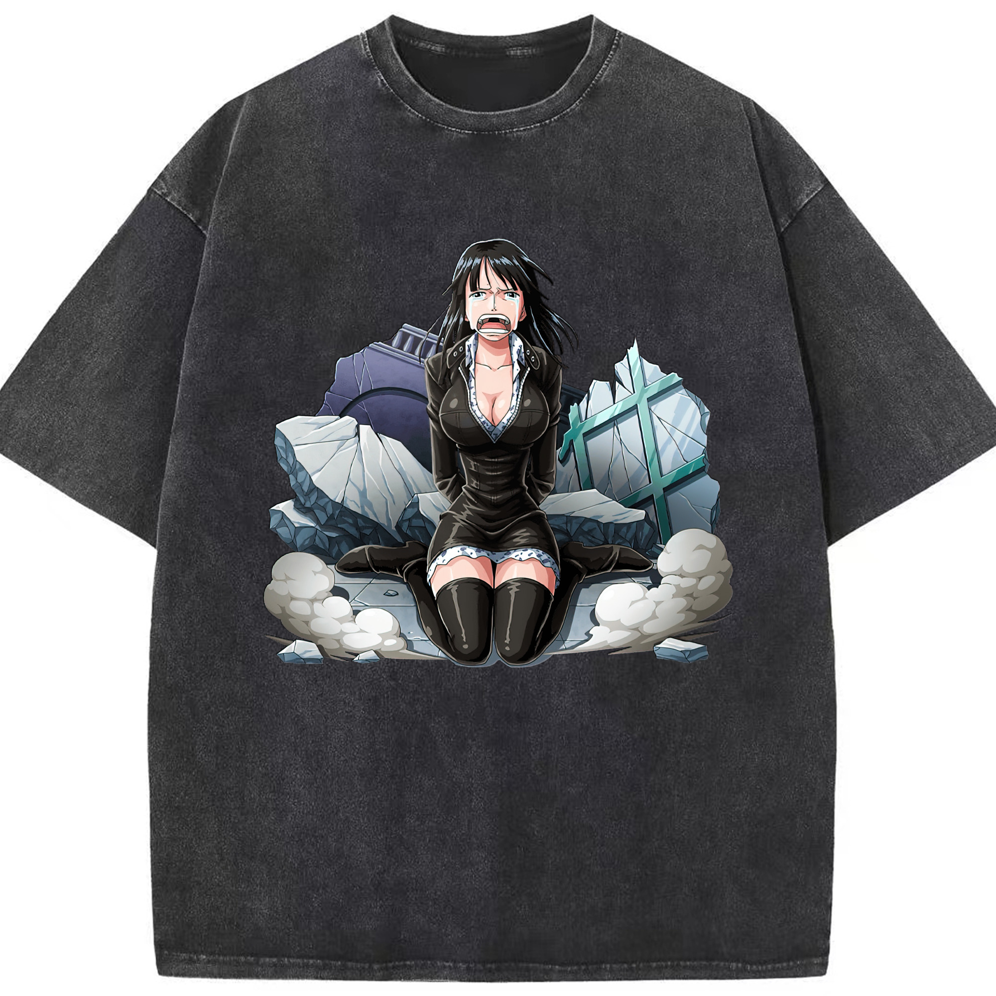 ワンピース ニコ・ロビン ONE PIECE Nico Robin 綿100% ヴィンテージ風 半袖Tシャツ（フロントプリント）