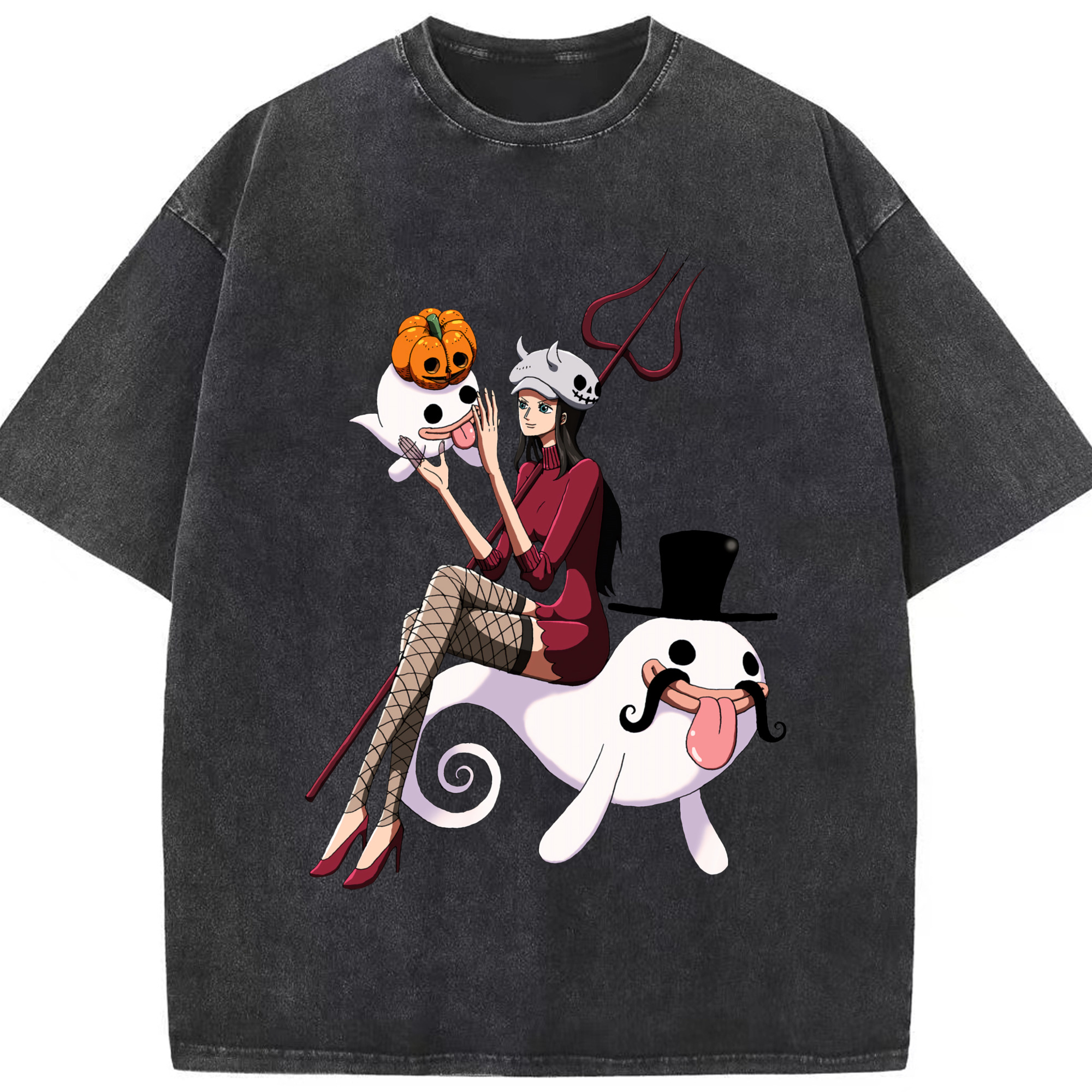 ワンピース ニコ・ロビン ONE PIECE Nico Robin 綿100% ヴィンテージ風 半袖Tシャツ（フロントプリント）