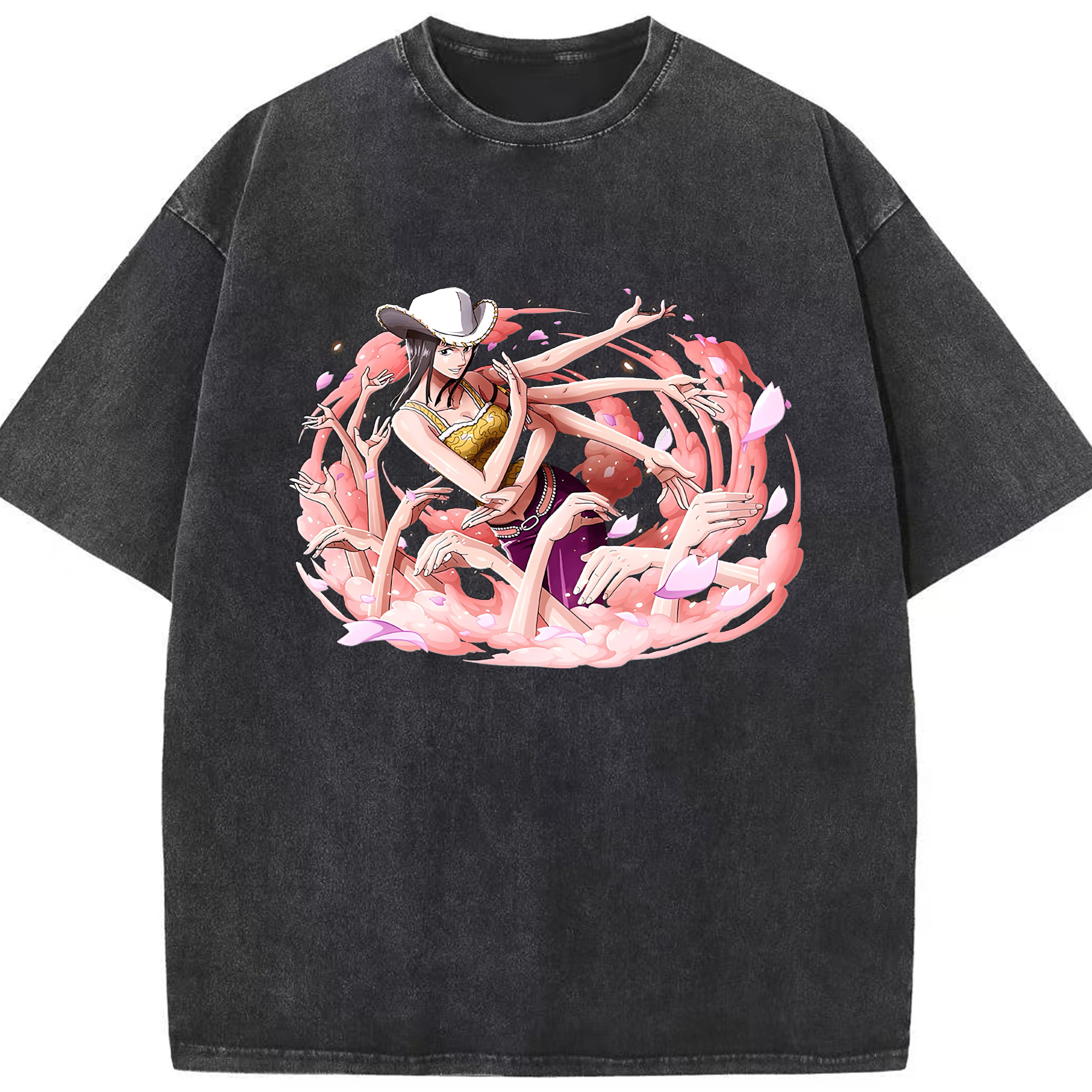 ワンピース ニコ・ロビン ONE PIECE Nico Robin 綿100% ヴィンテージ風 半袖Tシャツ（フロントプリント）