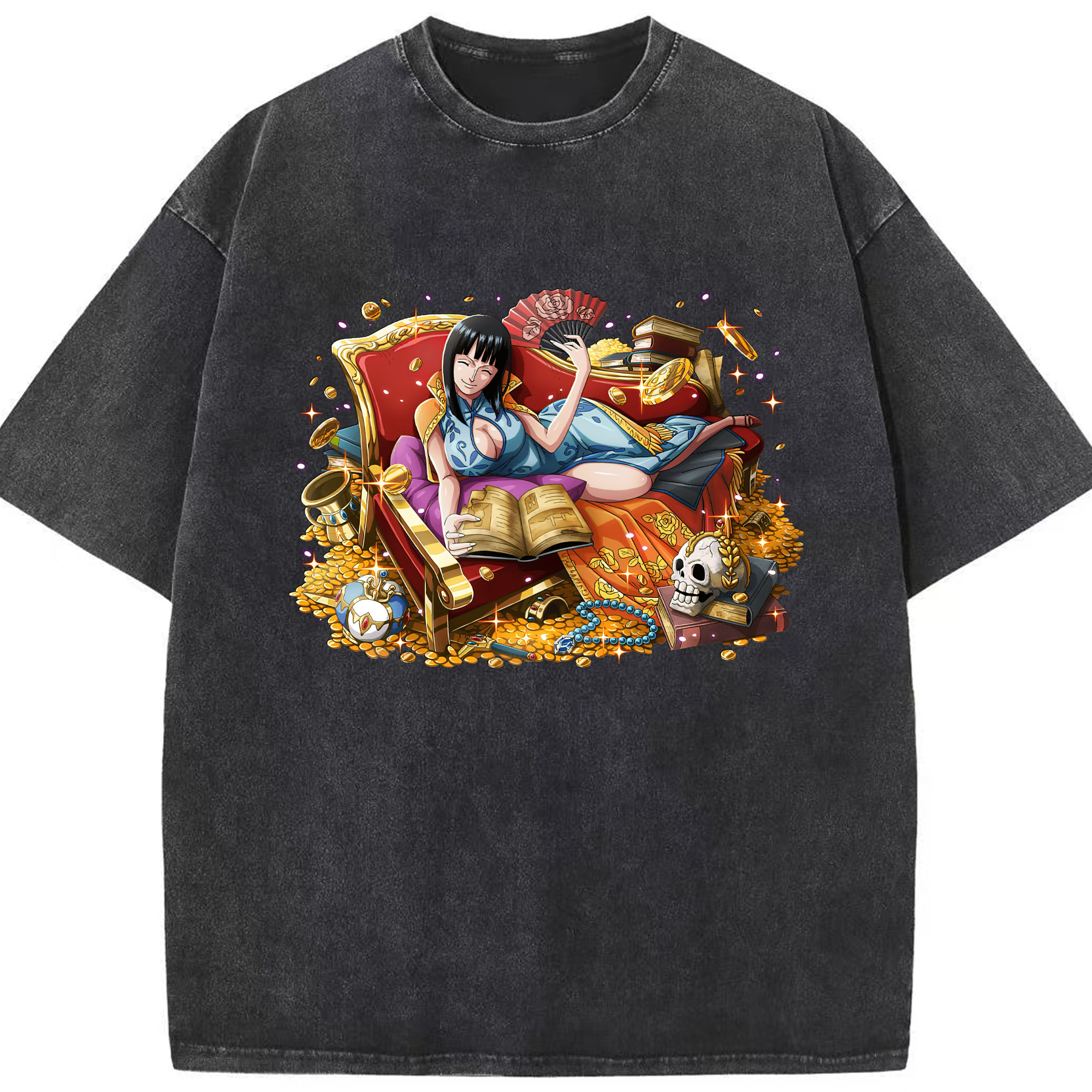 ワンピース ニコ・ロビン ONE PIECE Nico Robin 綿100% ヴィンテージ風 半袖Tシャツ（フロントプリント）