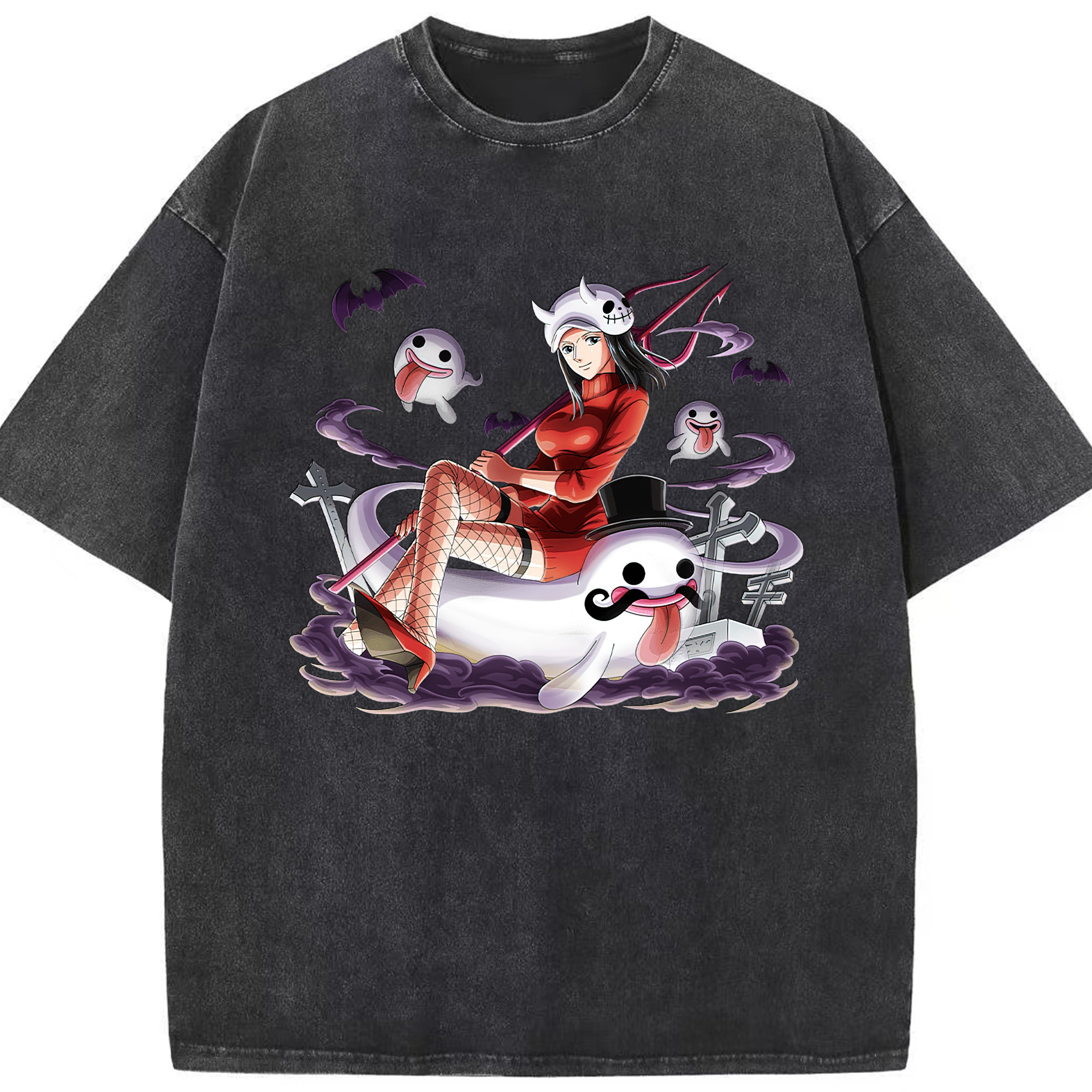 ワンピース ニコ・ロビン ONE PIECE Nico Robin 綿100% ヴィンテージ風 半袖Tシャツ（フロントプリント）