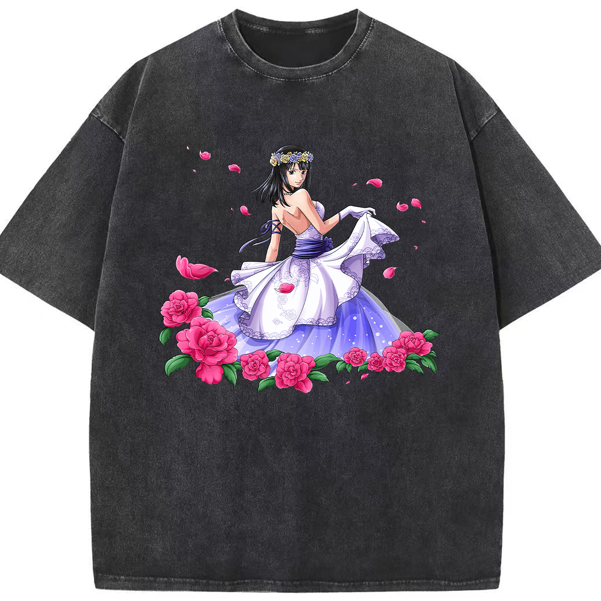 ワンピース ニコ・ロビン ONE PIECE Nico Robin 綿100% ヴィンテージ風 半袖Tシャツ（フロントプリント）