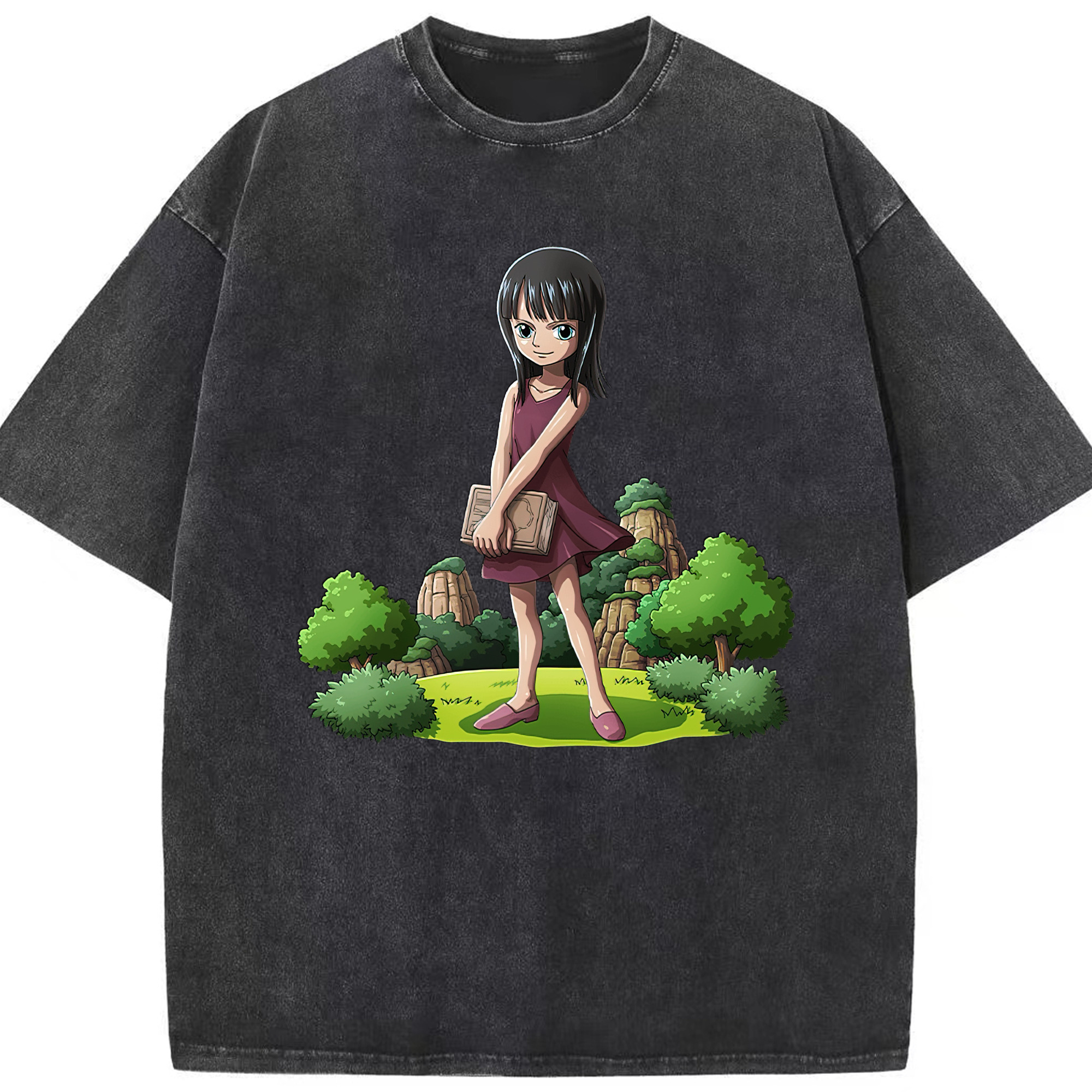 ワンピース ニコ・ロビン ONE PIECE Nico Robin 綿100% ヴィンテージ風 半袖Tシャツ（フロントプリント）