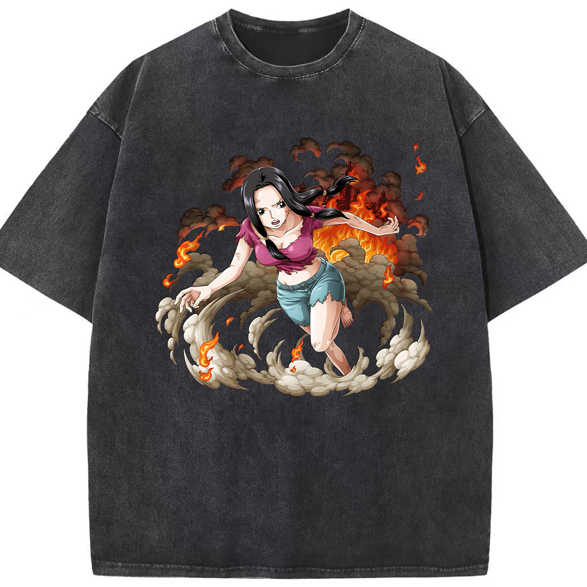 ワンピース ニコ・ロビン ONE PIECE Nico Robin 綿100% ヴィンテージ風 半袖Tシャツ（フロントプリント）