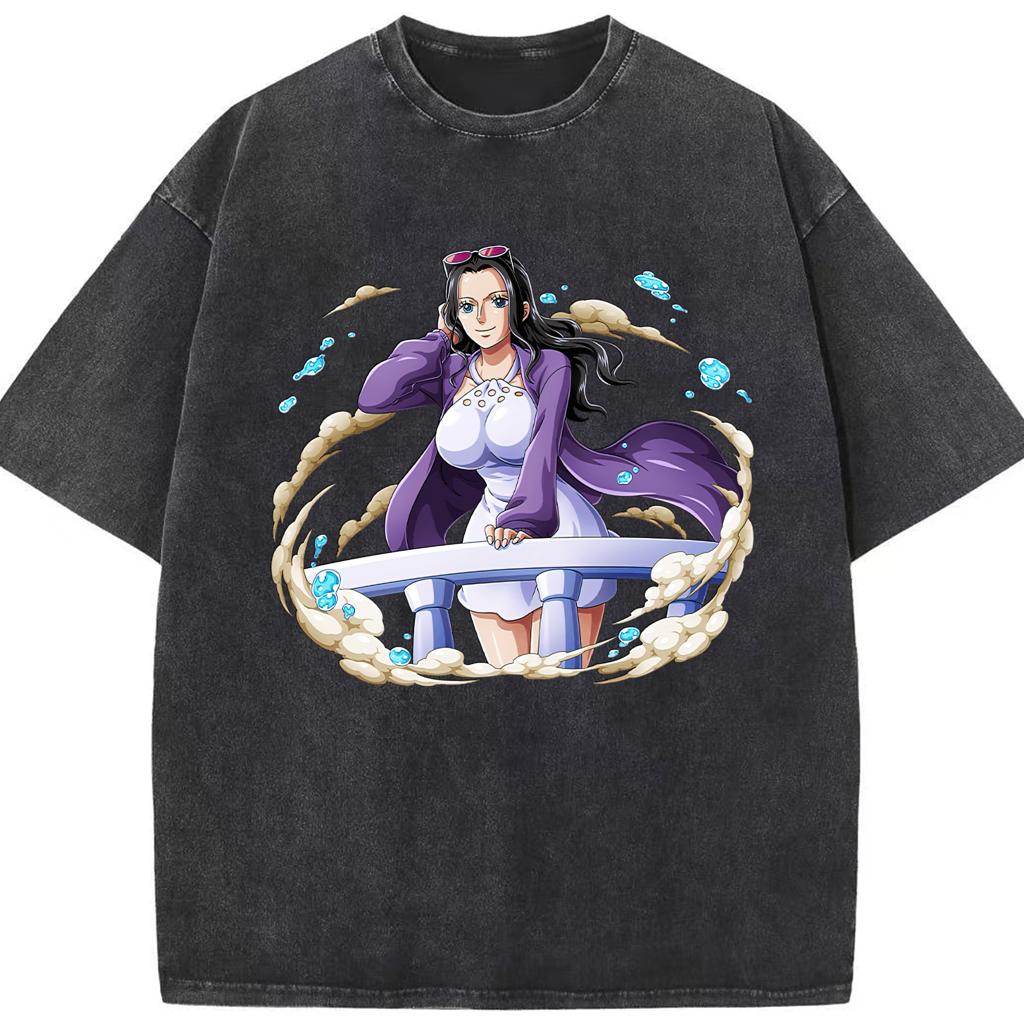 ワンピース ニコ・ロビン ONE PIECE Nico Robin 綿100% ヴィンテージ風 半袖Tシャツ（フロントプリント）