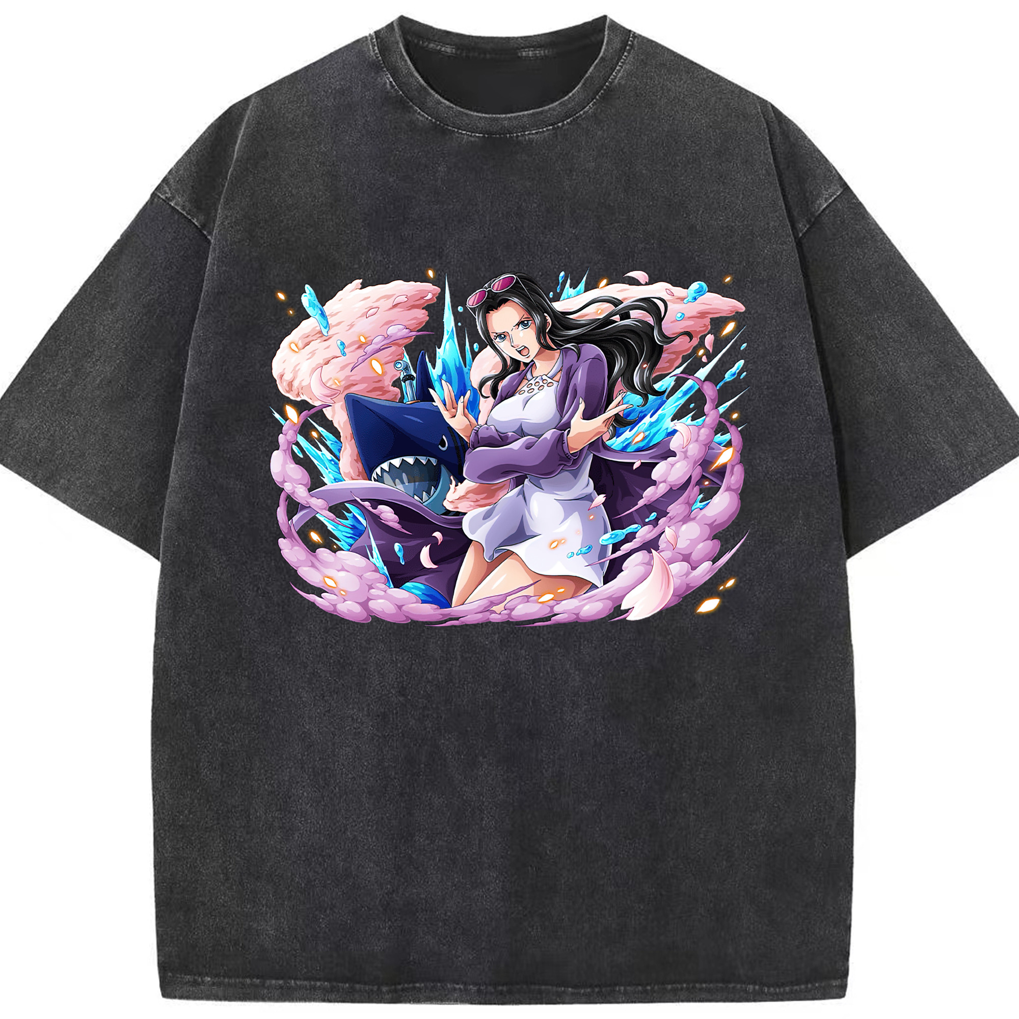 ワンピース ニコ・ロビン ONE PIECE Nico Robin 綿100% ヴィンテージ風 半袖Tシャツ（フロントプリント）