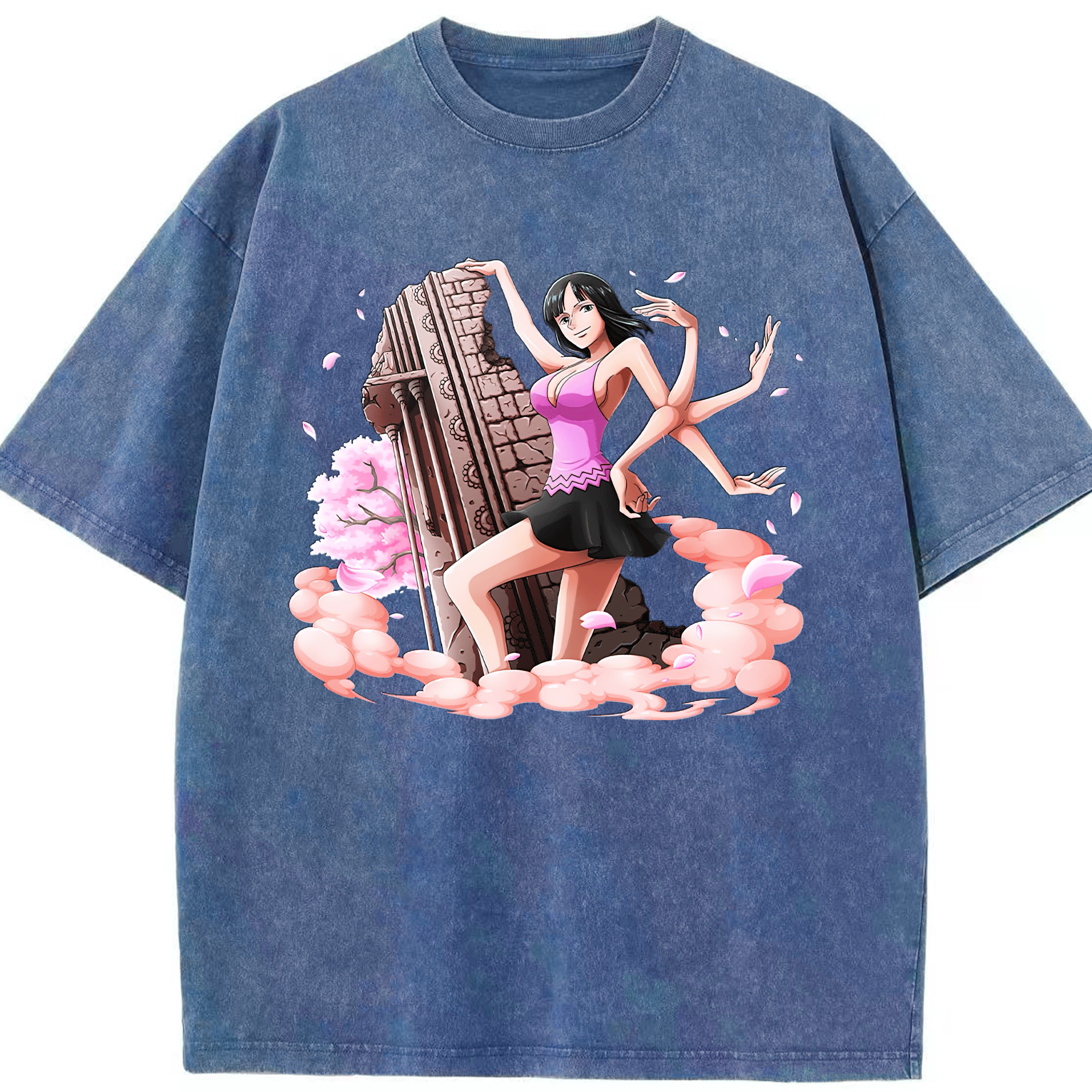 ワンピース ニコ・ロビン ONE PIECE Nico Robin 綿100% ヴィンテージ風 半袖Tシャツ（フロントプリント）