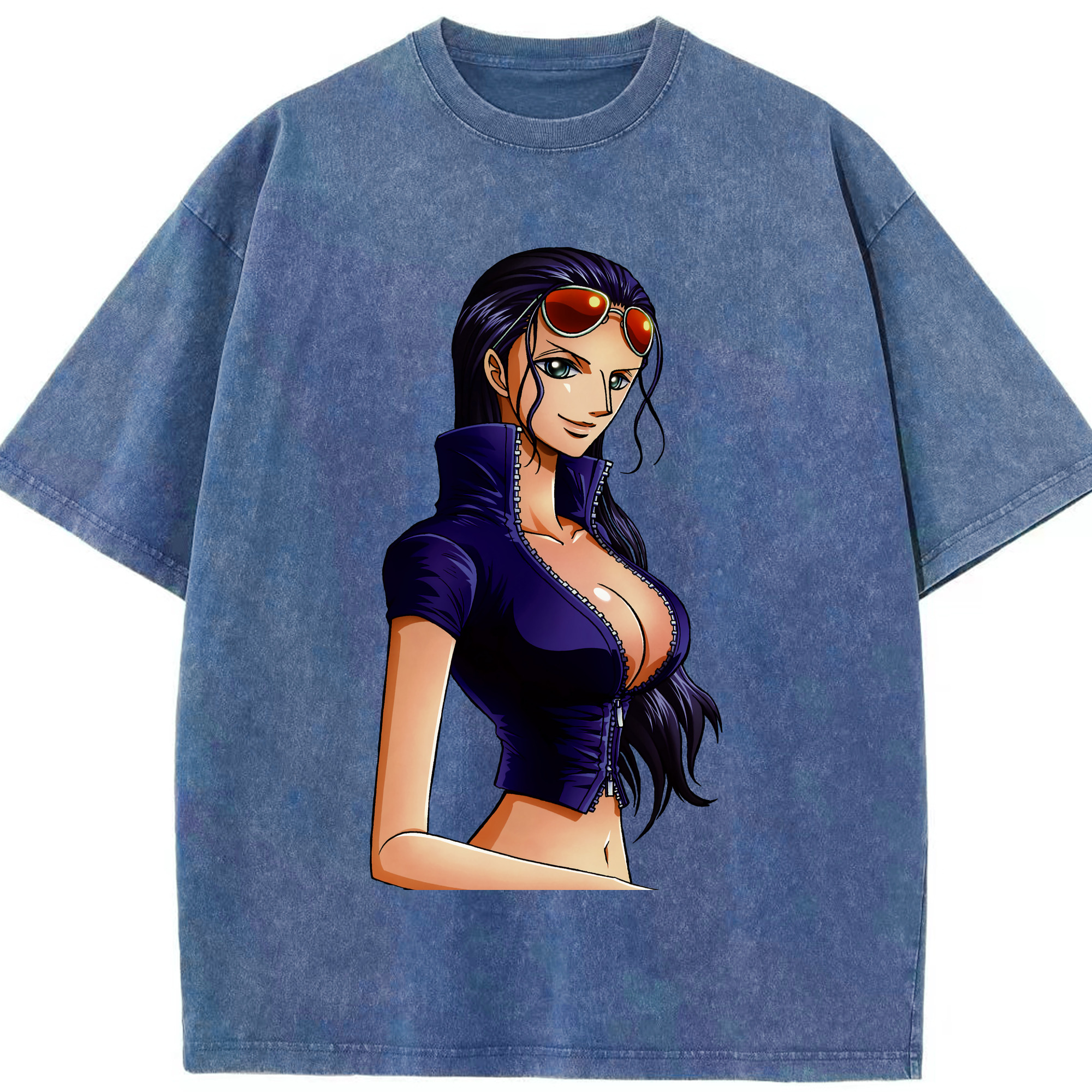 ワンピース ニコ・ロビン ONE PIECE Nico Robin 綿100% ヴィンテージ風 半袖Tシャツ（フロントプリント）