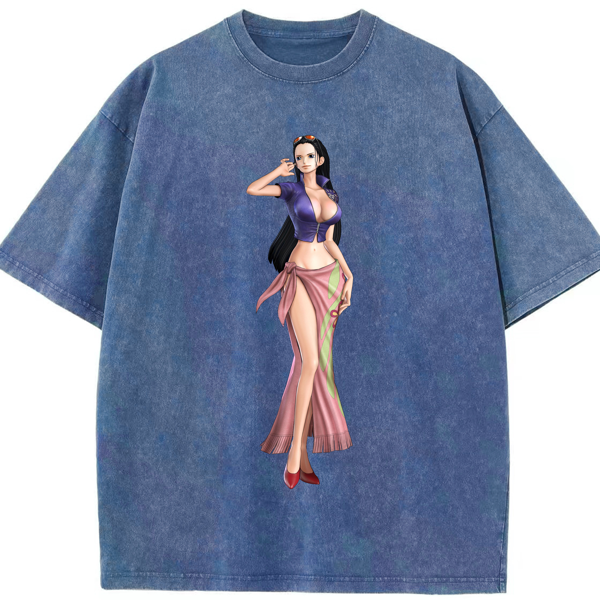 ワンピース ニコ・ロビン ONE PIECE Nico Robin 綿100% ヴィンテージ風 半袖Tシャツ（フロントプリント）