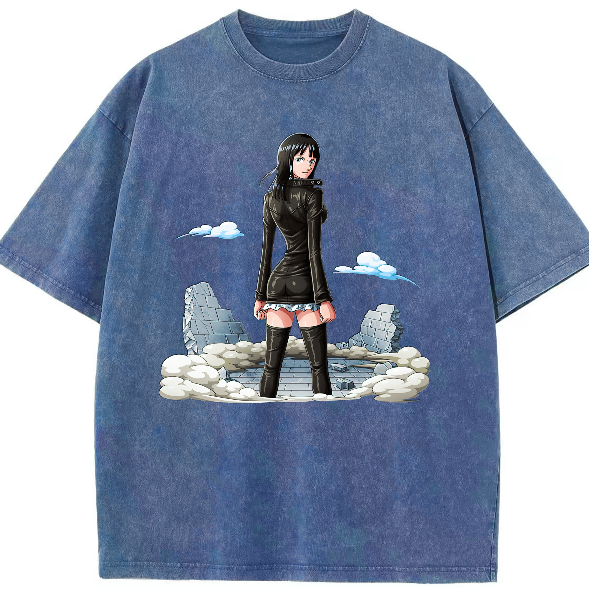 ワンピース ニコ・ロビン ONE PIECE Nico Robin 綿100% ヴィンテージ風 半袖Tシャツ（フロントプリント）