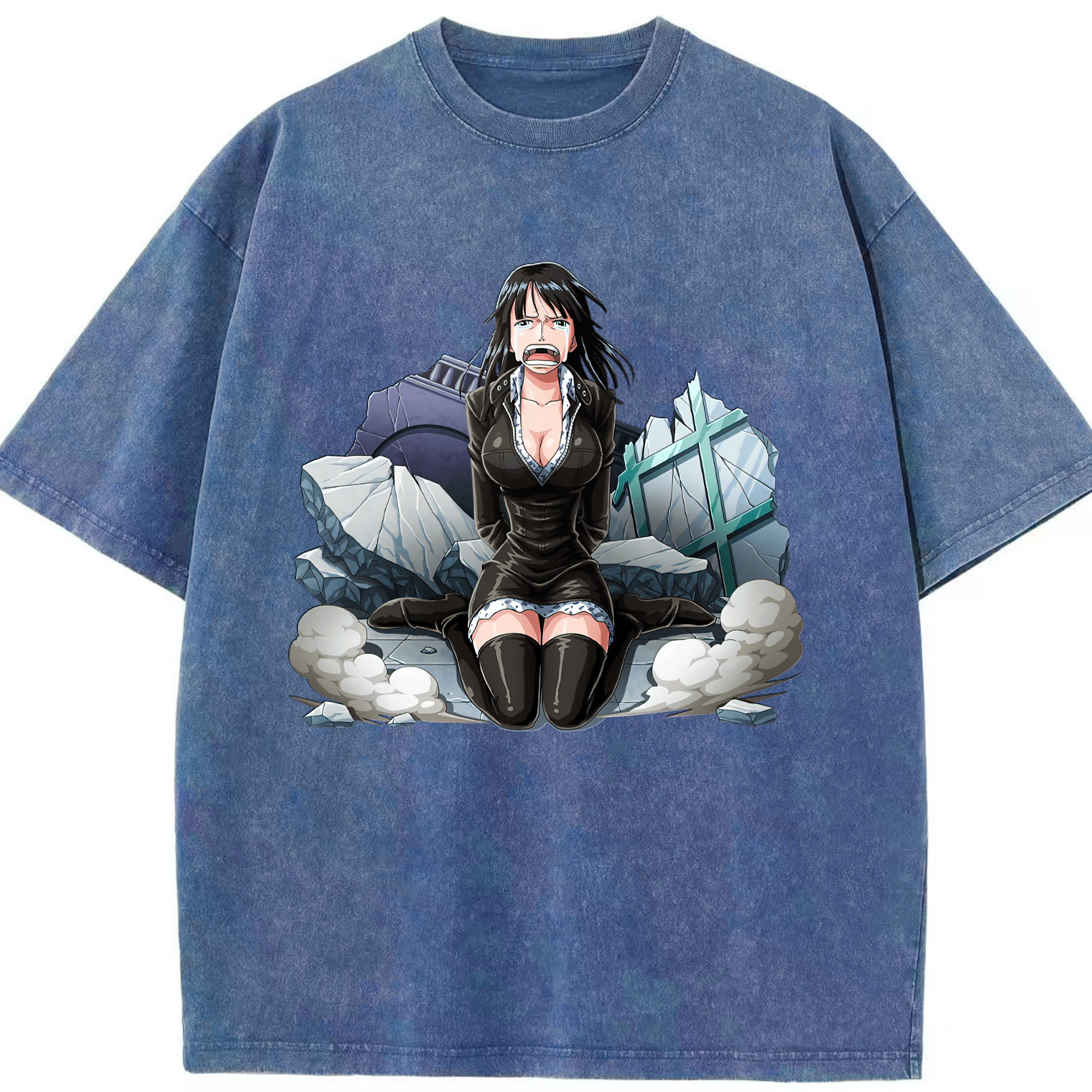 ワンピース ニコ・ロビン ONE PIECE Nico Robin 綿100% ヴィンテージ風 半袖Tシャツ（フロントプリント）