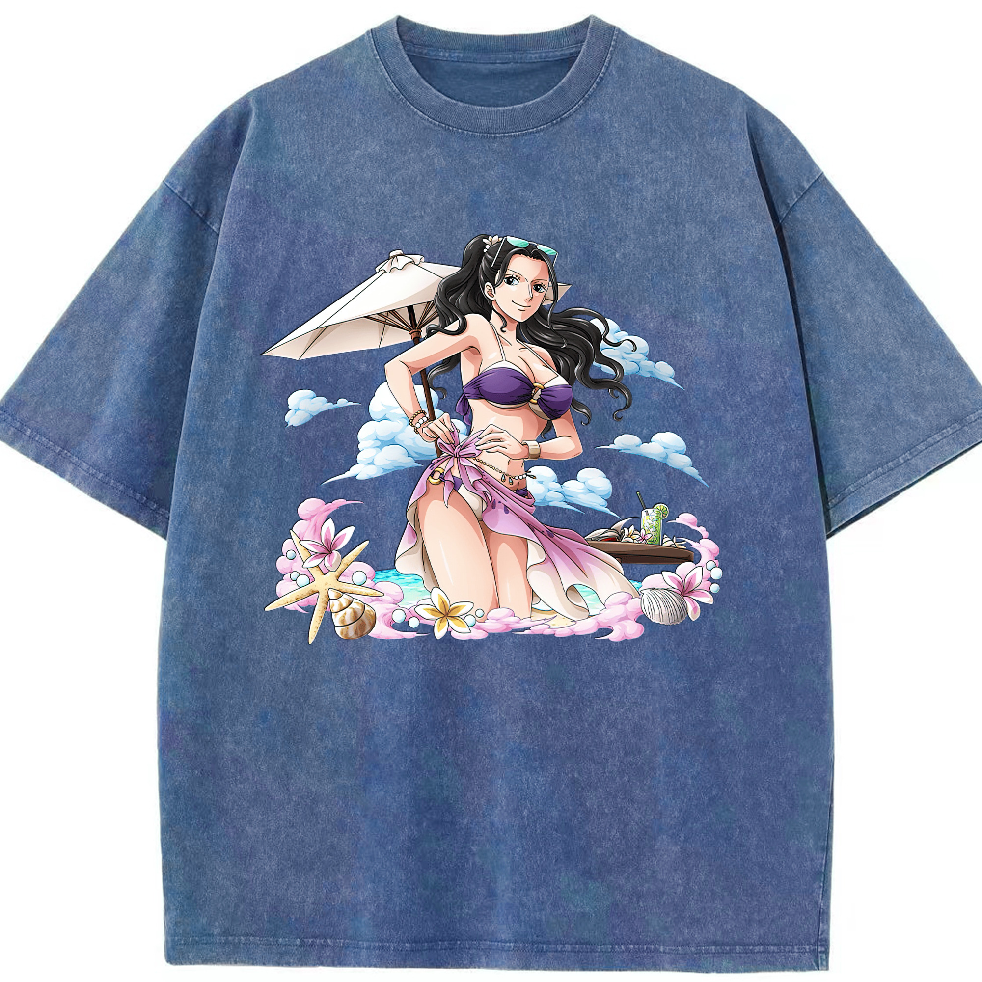 ワンピース ニコ・ロビン ONE PIECE Nico Robin 綿100% ヴィンテージ風 半袖Tシャツ（フロントプリント）